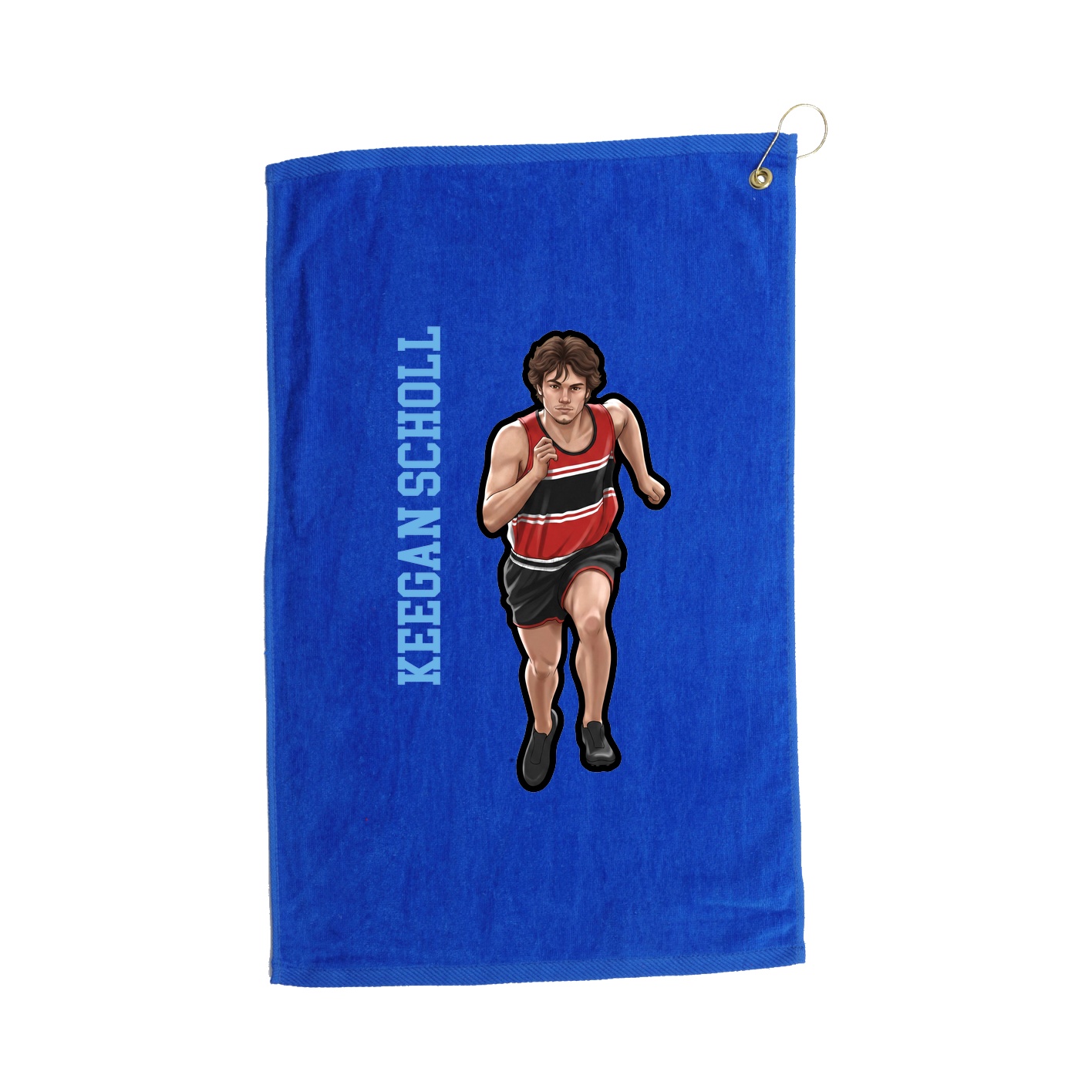 Golf Towel — Name Vertical in Royal