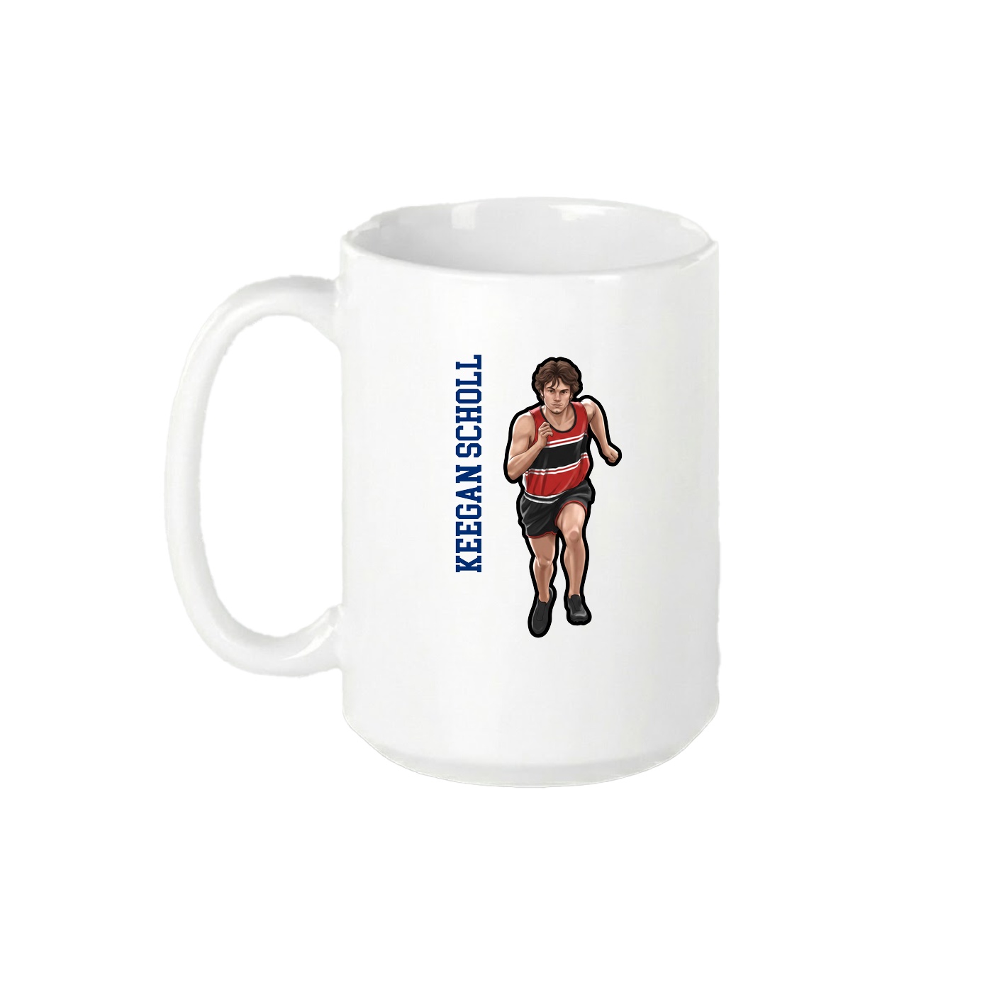 15oz Coffee Mug — Name Vertical in White