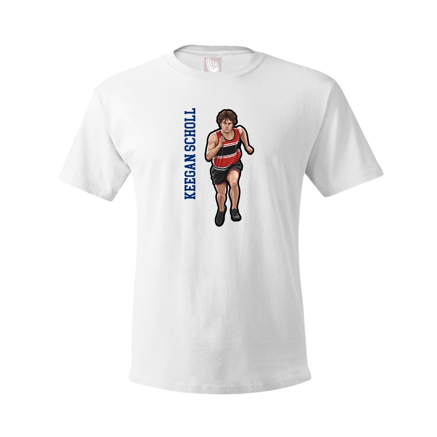 Tee — Name Vertical in White