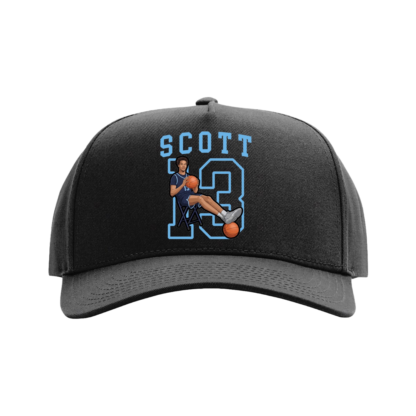 Full Fabric Five-Panel Champ Cap — Shirsey in Black