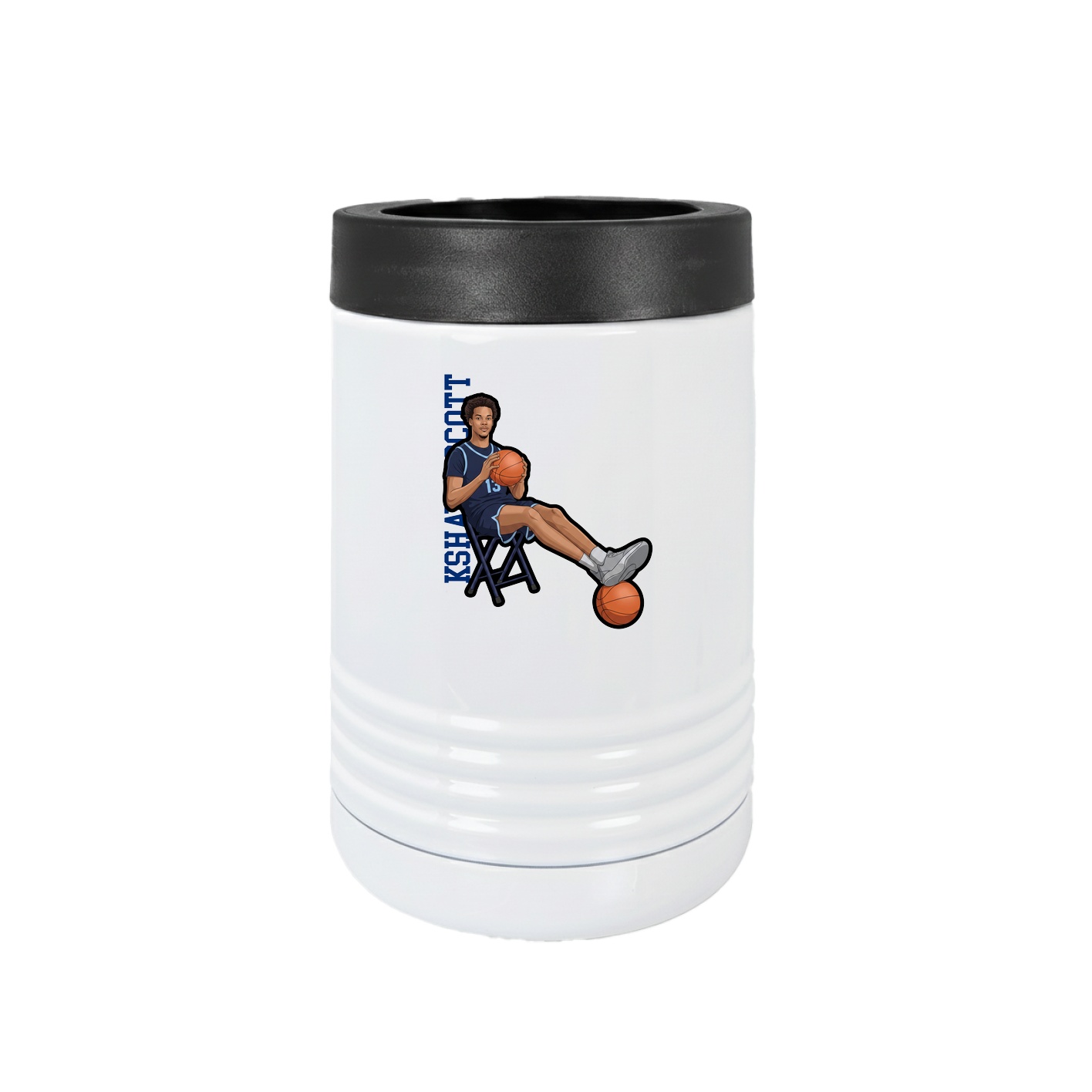 Beverage Holder — Name Vertical in White
