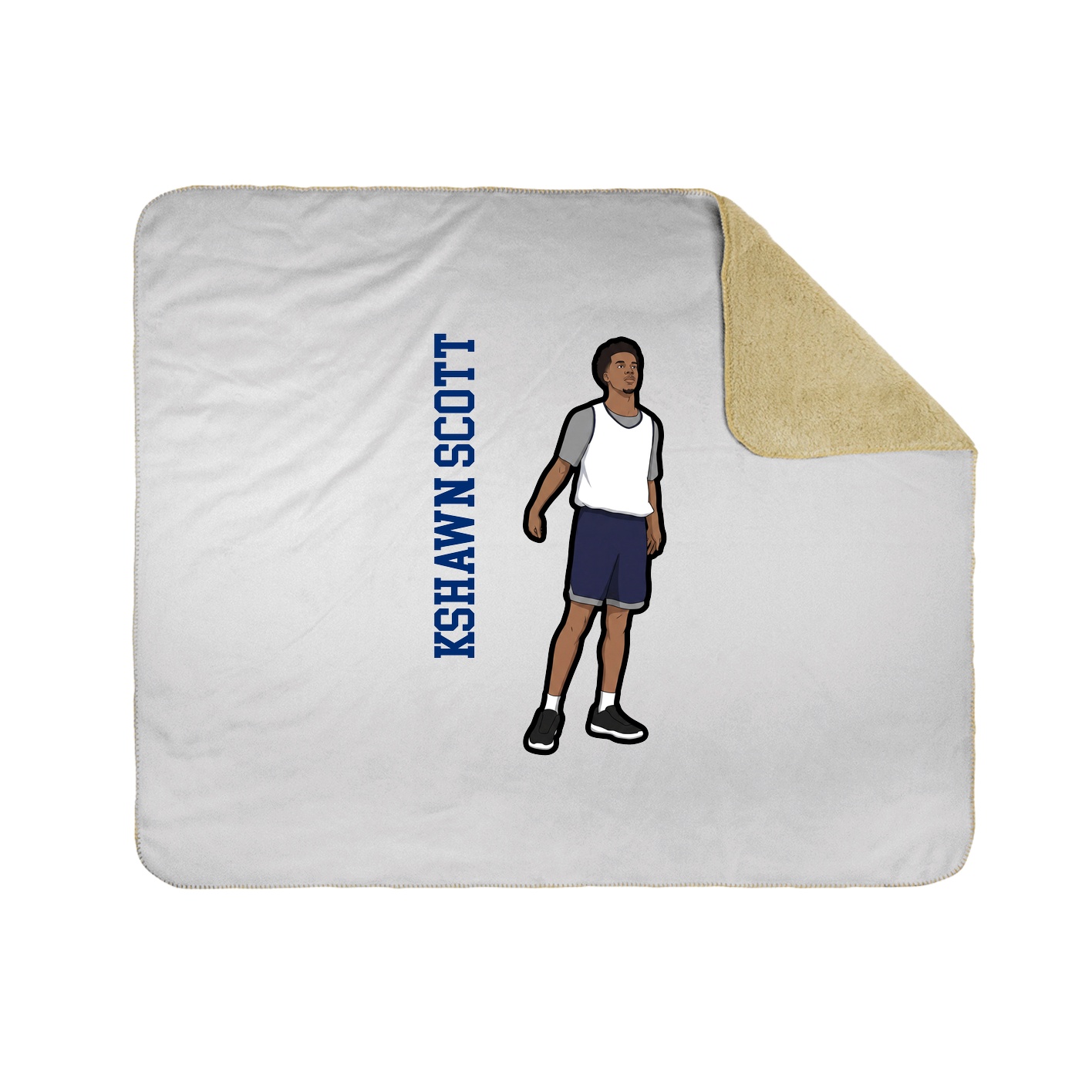 Throw Blanket — Name Vertical in White