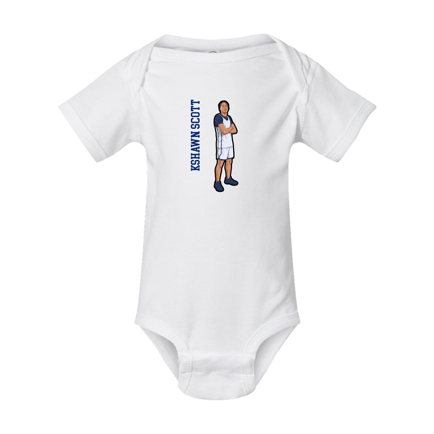 Baby Onesie — Name Vertical in White