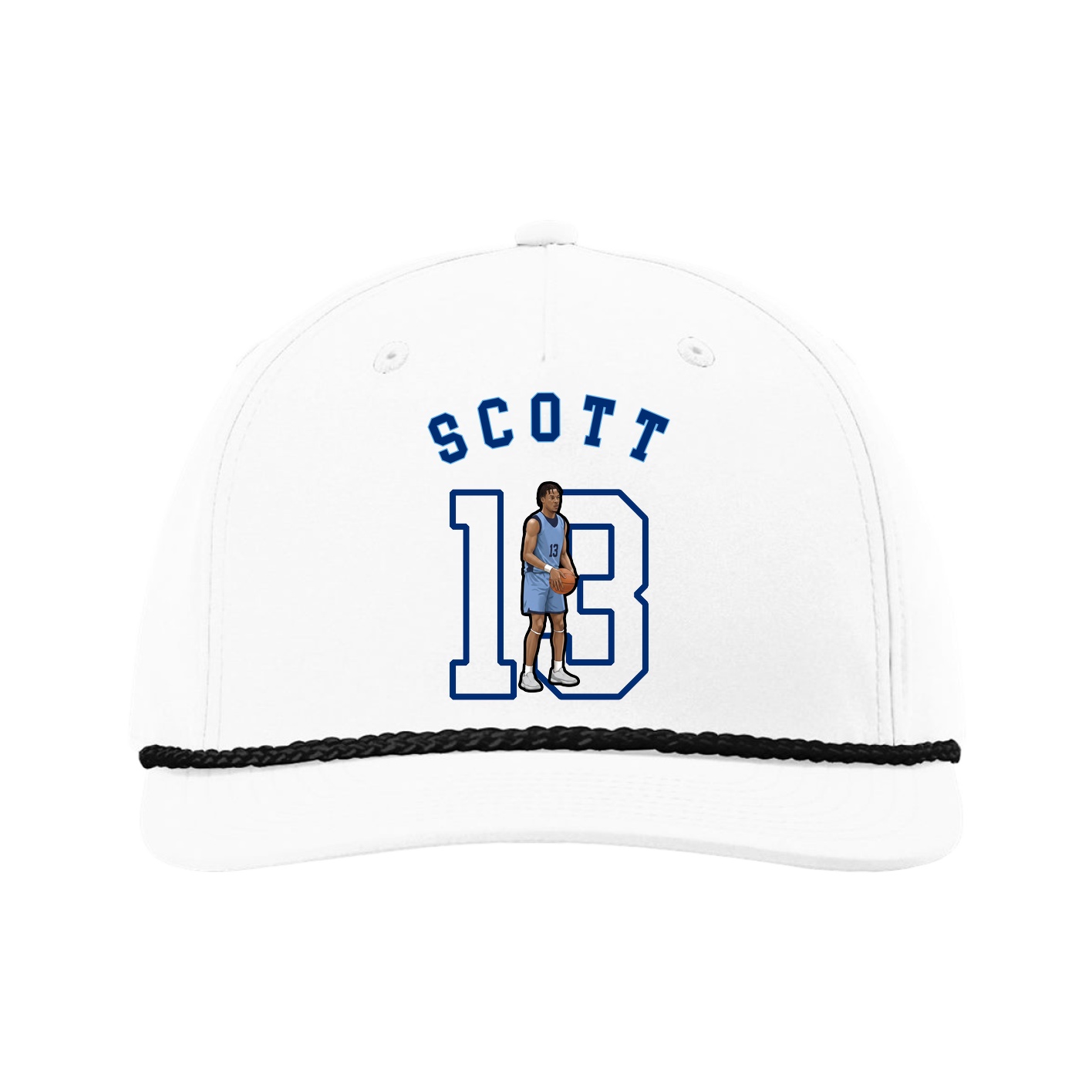 Five-Panel Classic Rope Cap — Shirsey Arch in White