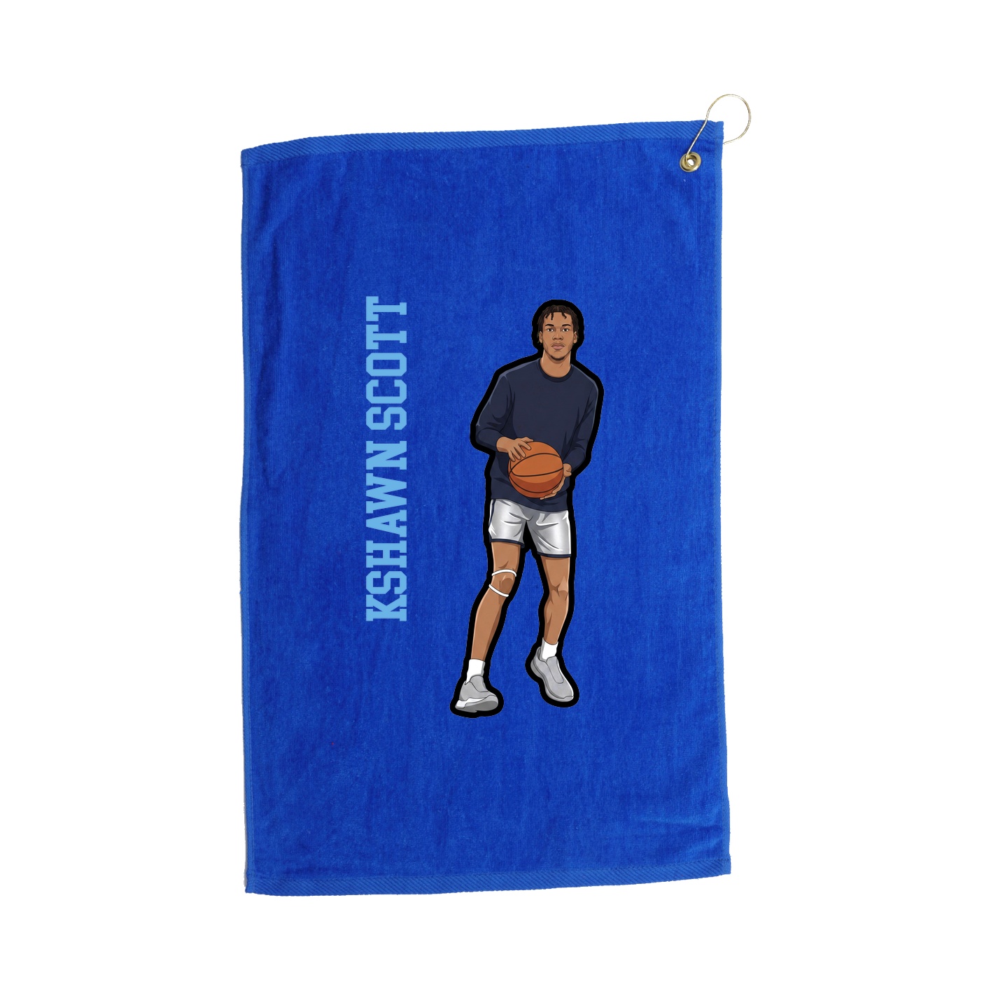 Golf Towel — Name Vertical in Royal