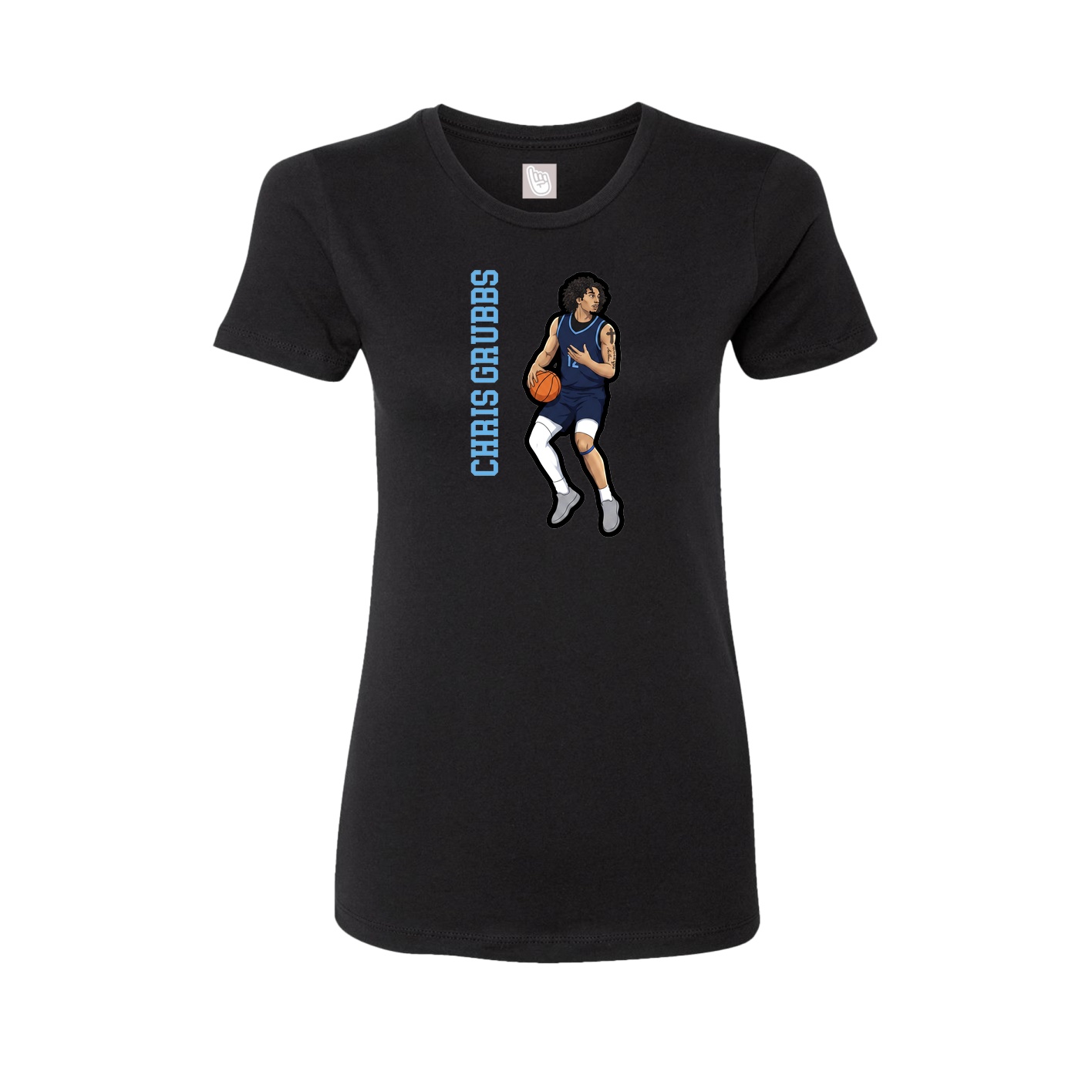 Womens Tee — Name Vertical in Black