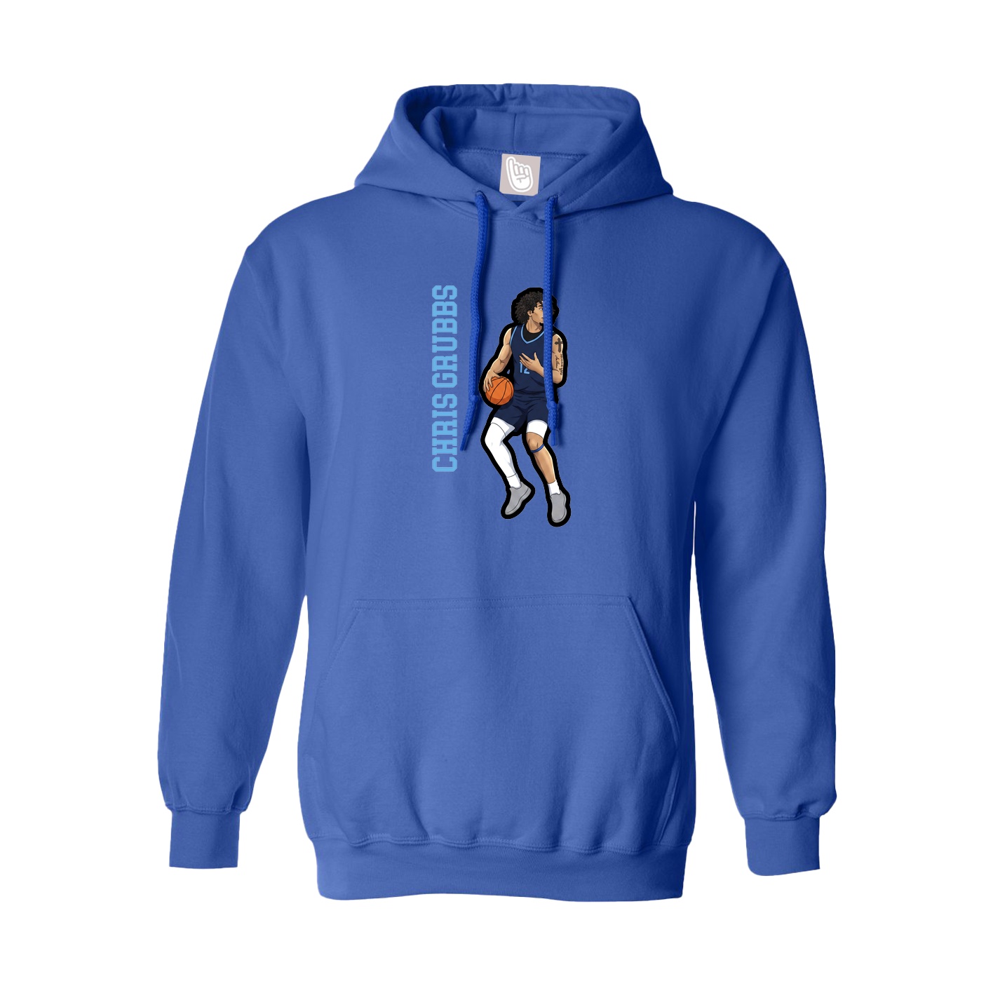 Hoodie — Name Vertical in Royal
