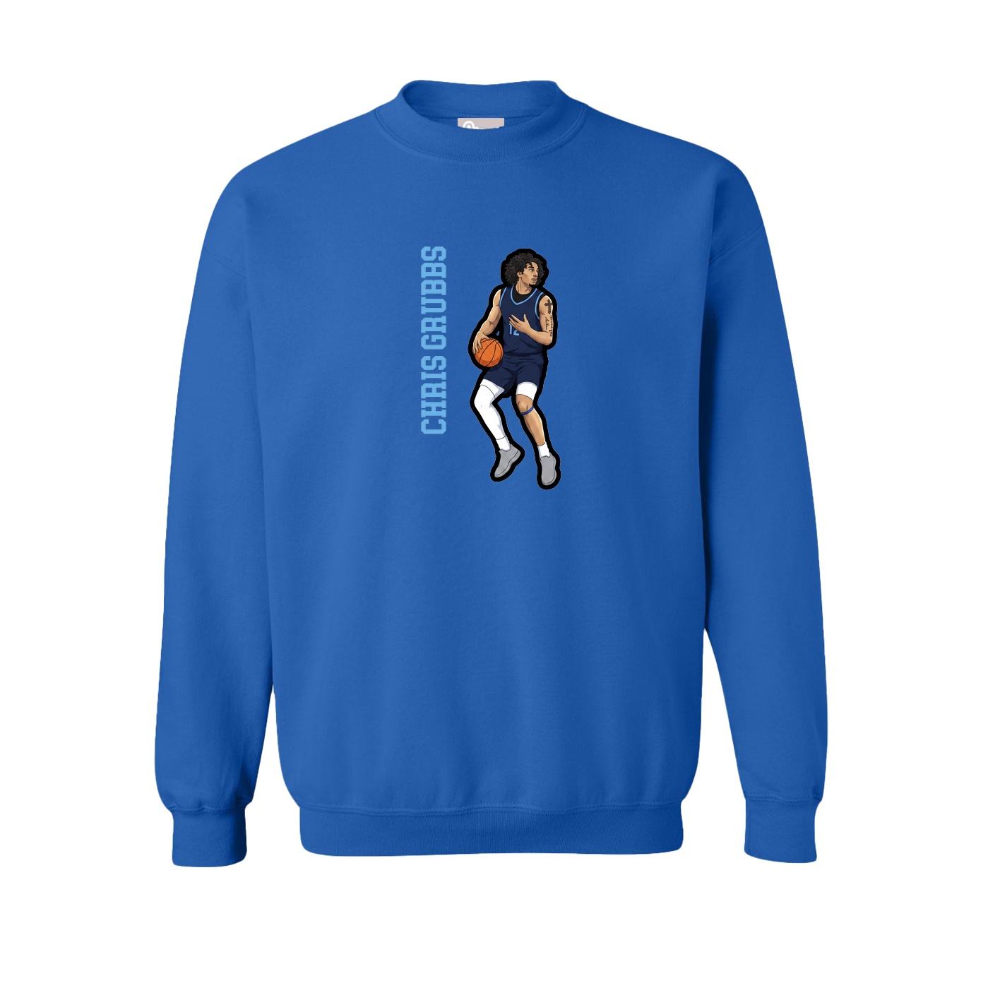 Fleece Crew — Name Vertical in Royal