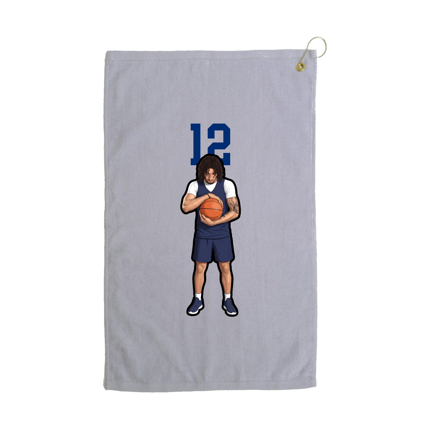 Golf Towel — Number Top in Grey
