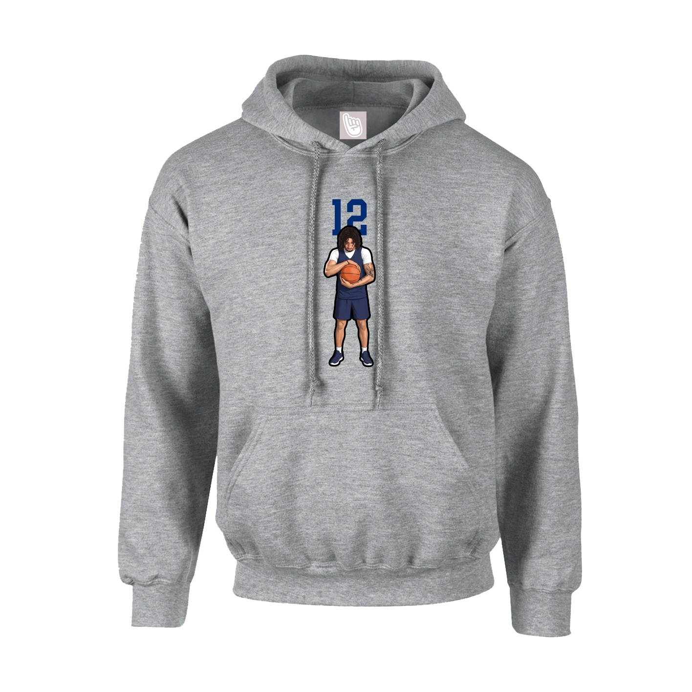 Hoodie — Number Top in Grey
