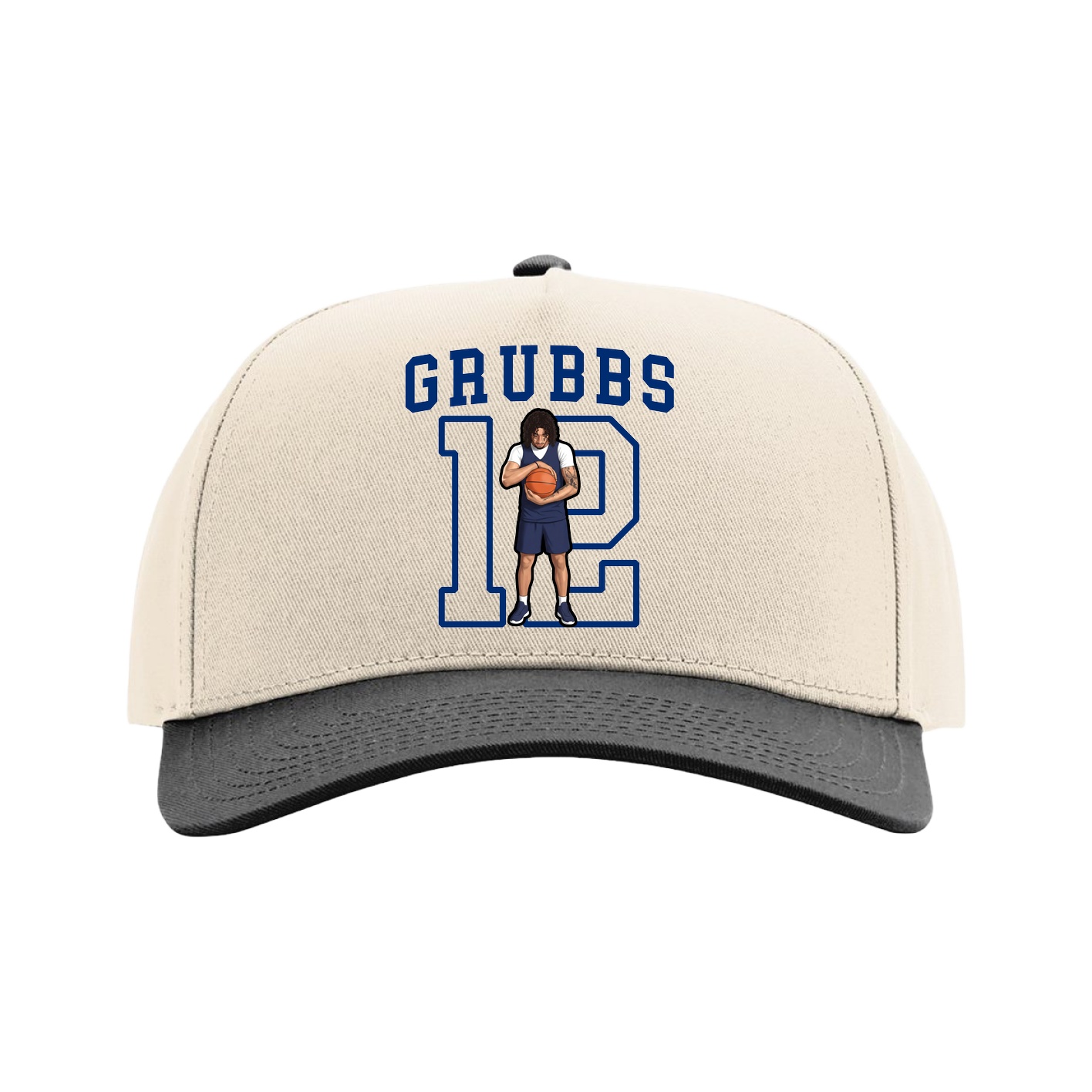 Full Fabric Five-Panel Champ Cap — Shirsey in Cream/Black