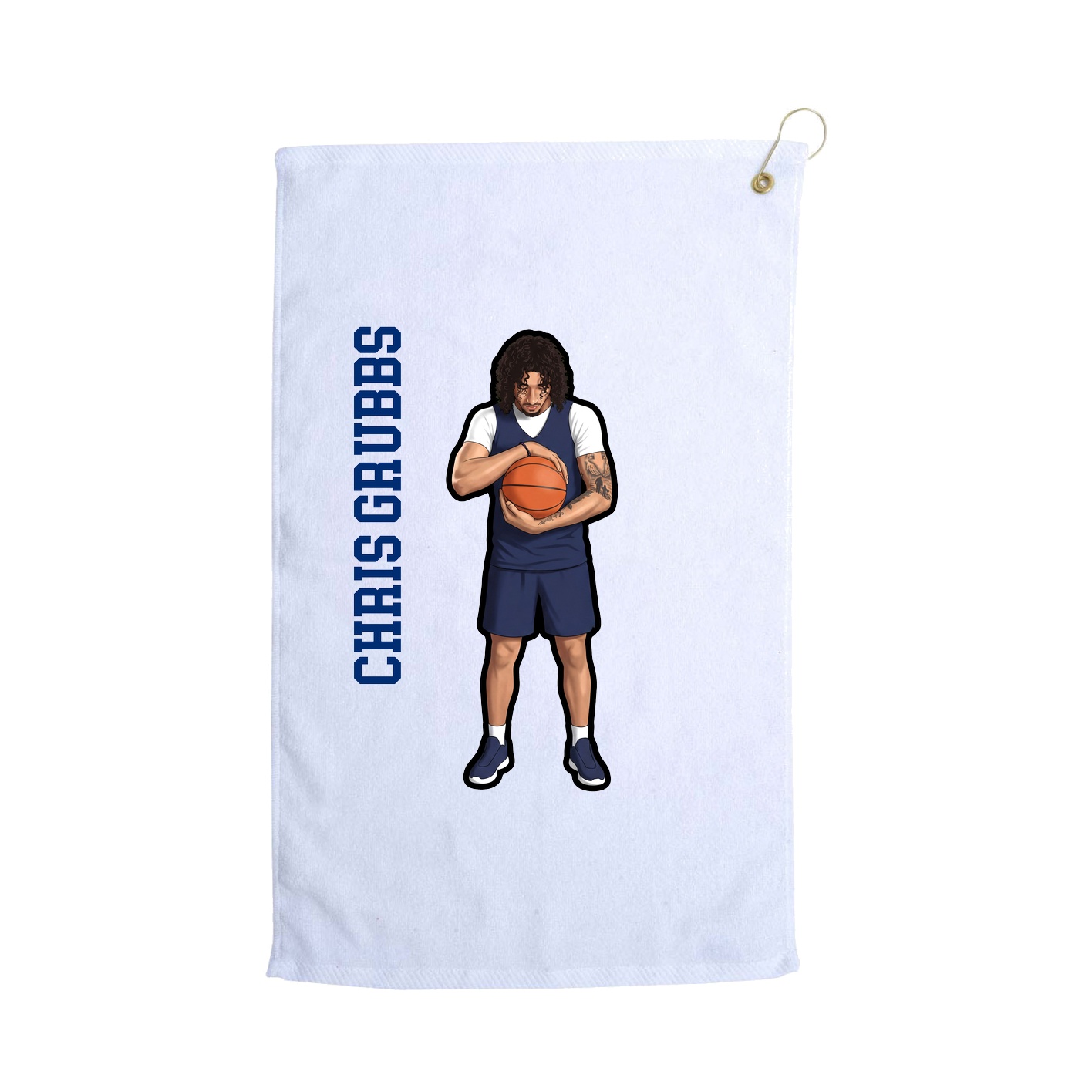 Golf Towel — Name Vertical in White