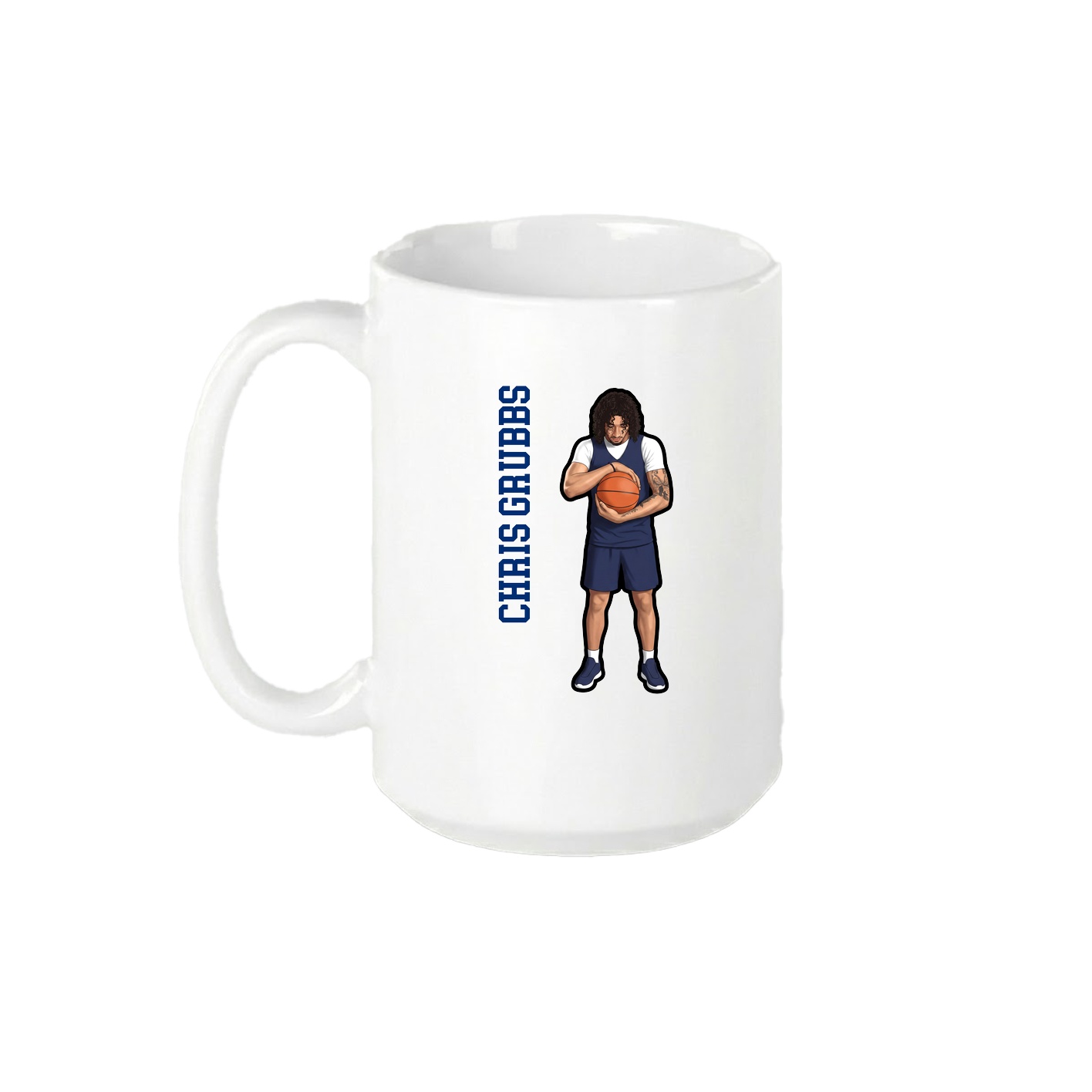 15oz Coffee Mug — Name Vertical in White