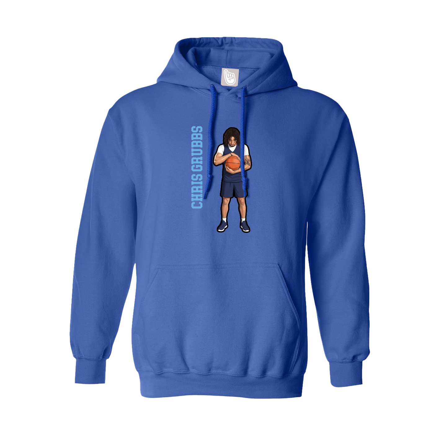 Hoodie — Name Vertical in Royal