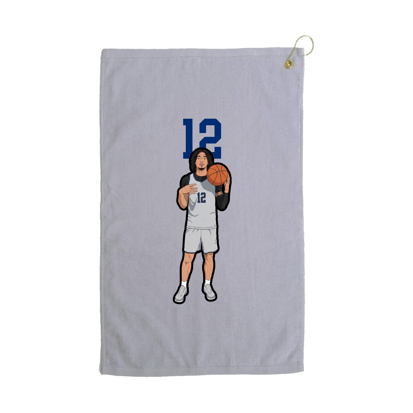 Golf Towel — Number Top in Grey