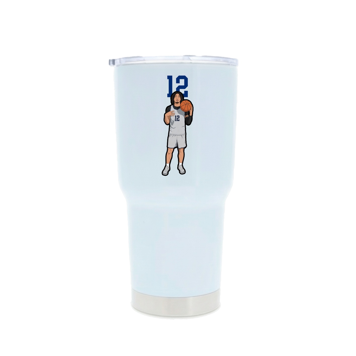 30oz Stainless Steel Tumbler — Number Top in White