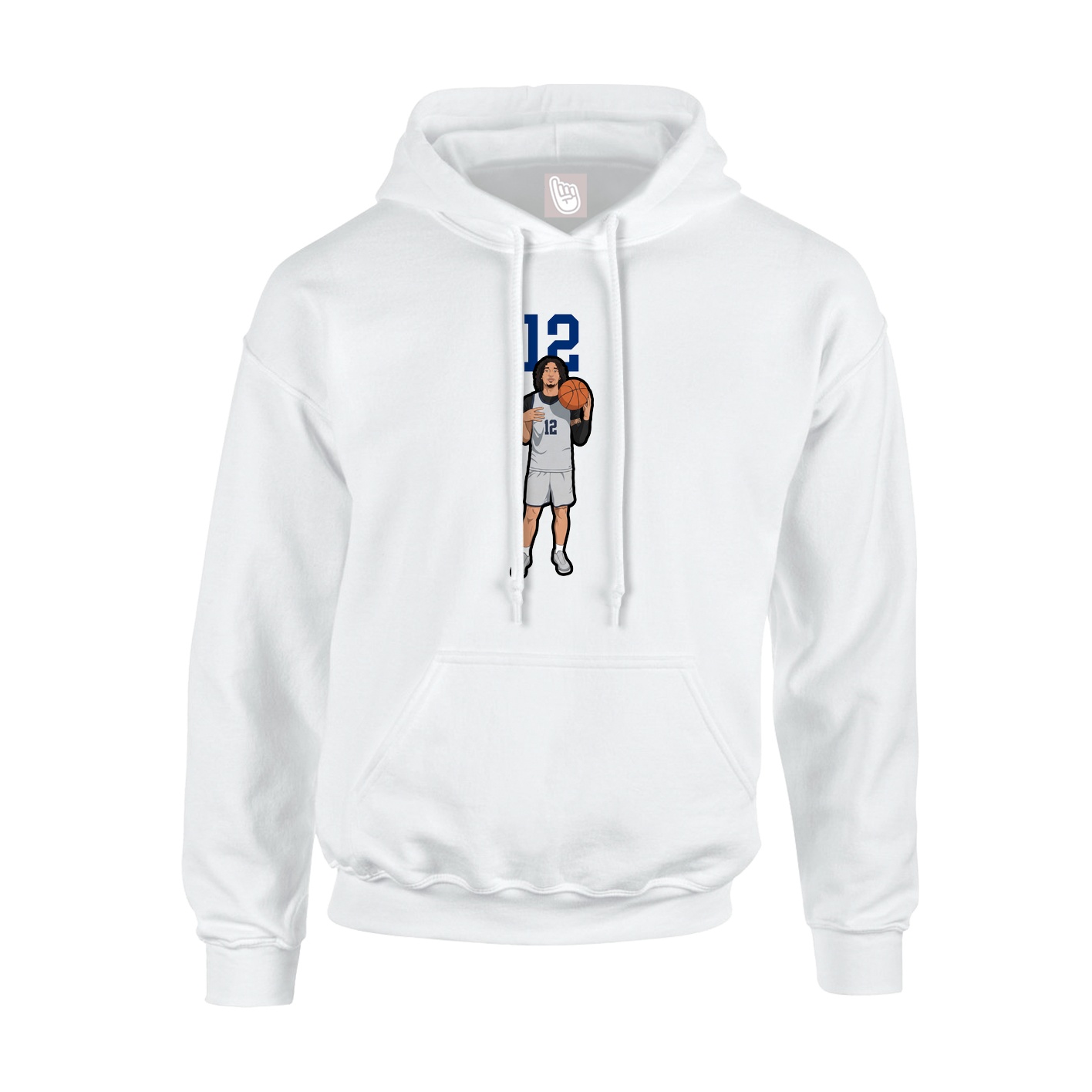 Youth Hoodie — Number Top in White