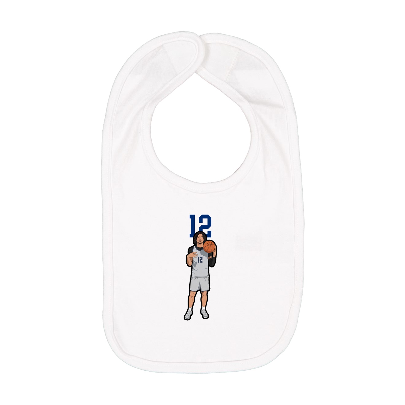 Infant Bib — Number Top in White