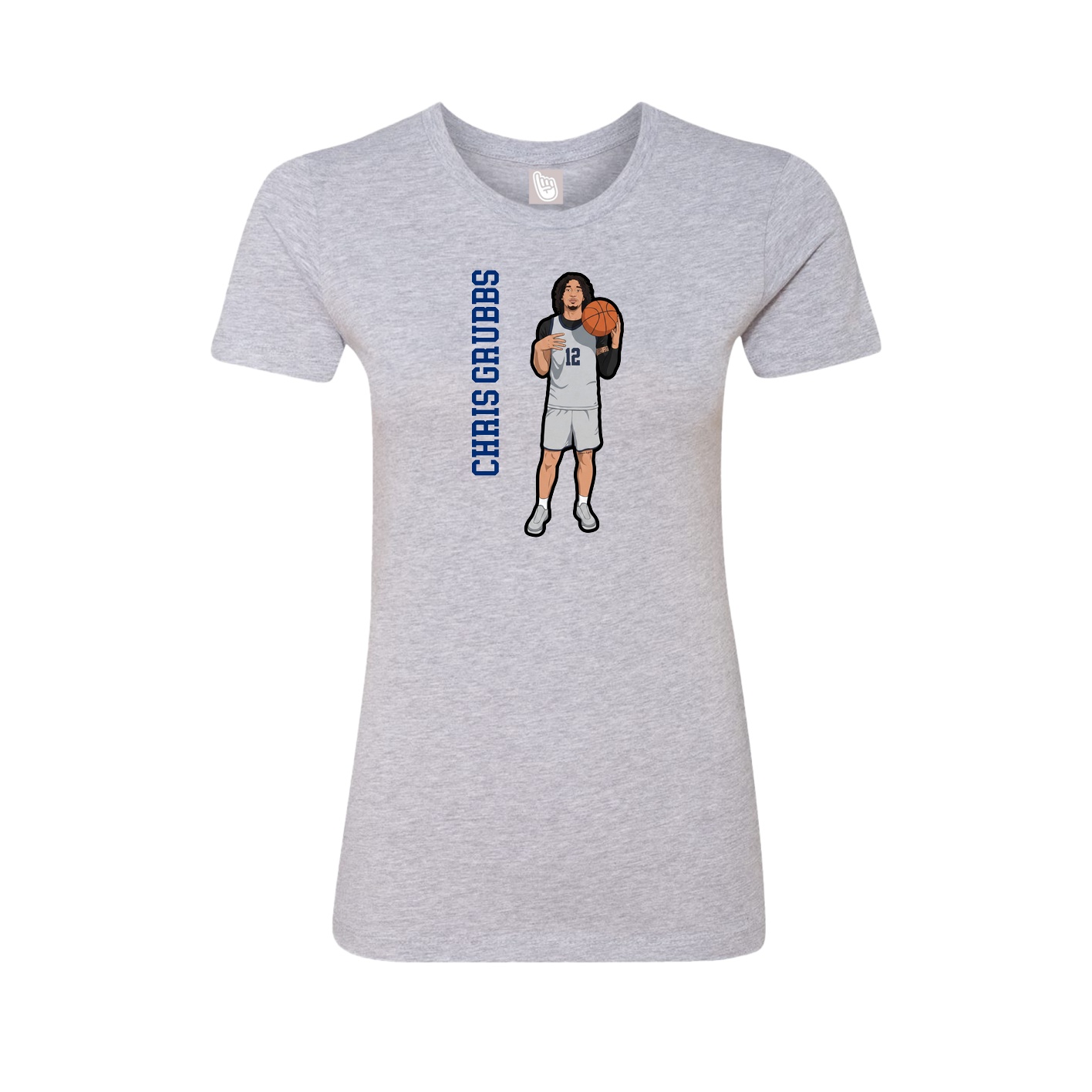 Womens Tee — Name Vertical in Grey