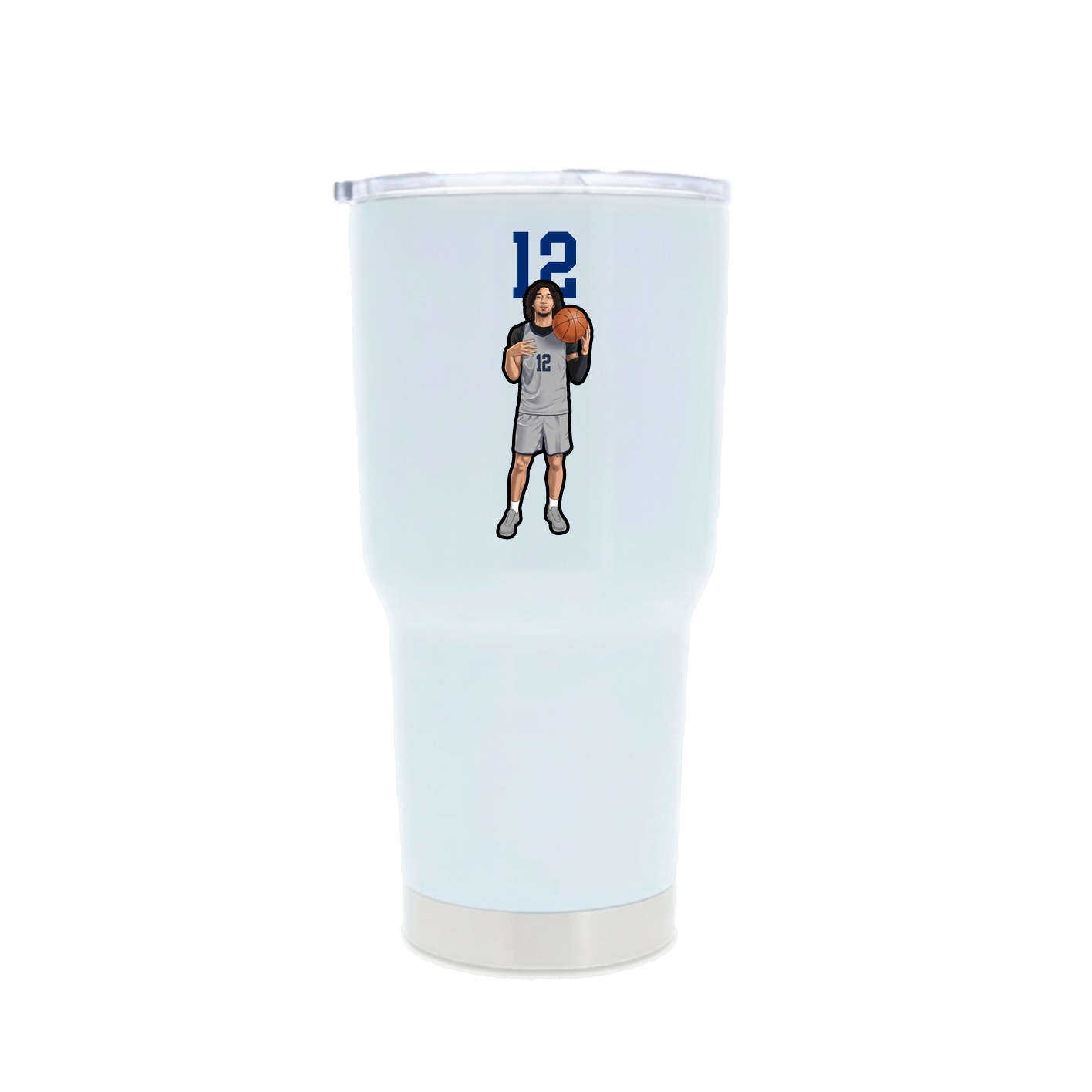 30oz Stainless Steel Tumbler — Number Top in White