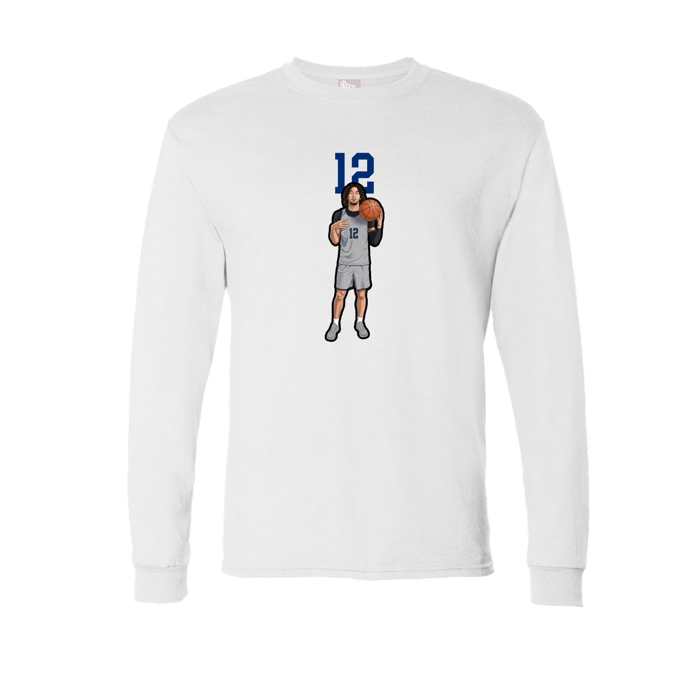 Long Sleeve Tee — Number Top in White