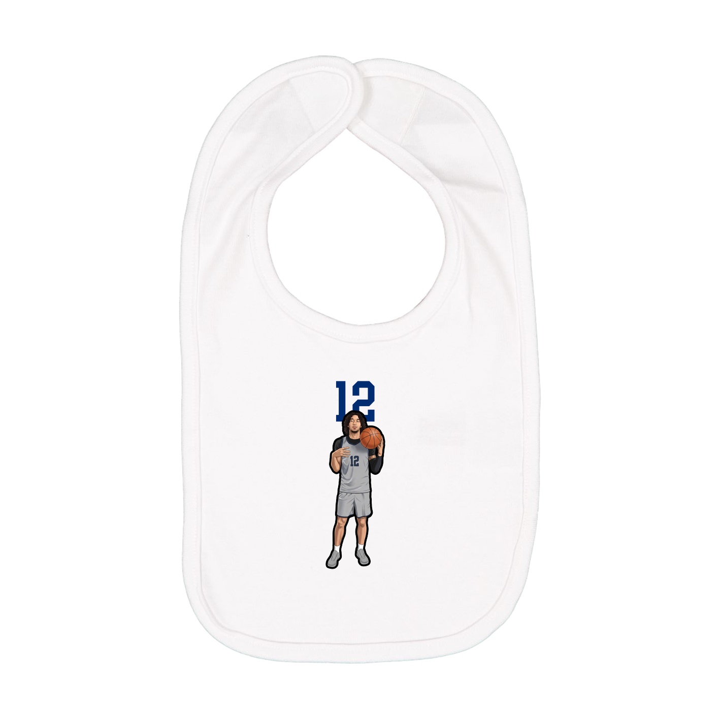 Infant Bib — Number Top in White