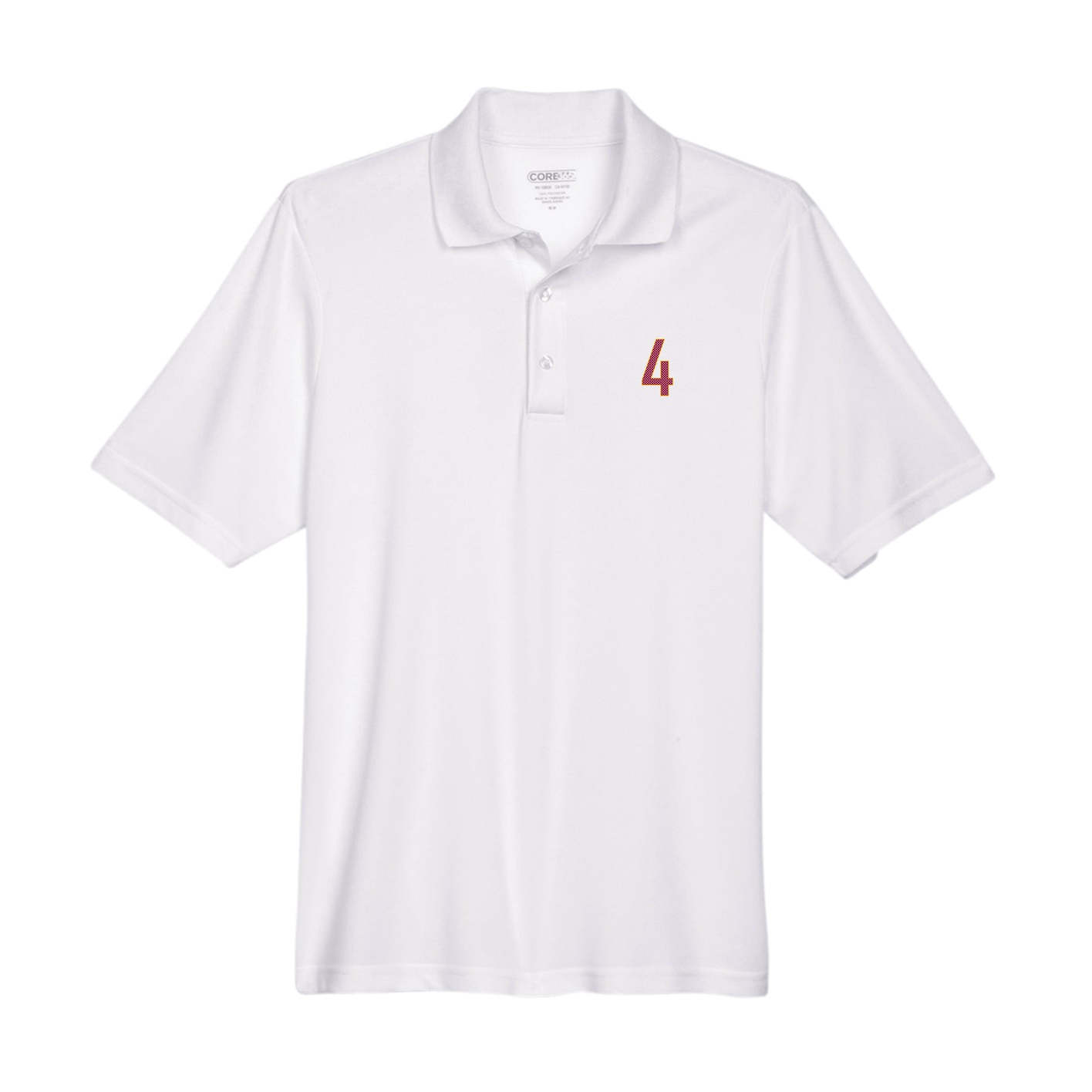 Performance Polo — Front Shirsy in White