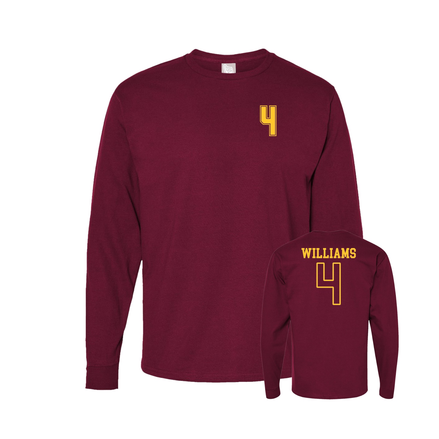 Long Sleeve Tee — Chest Back in Cardinal