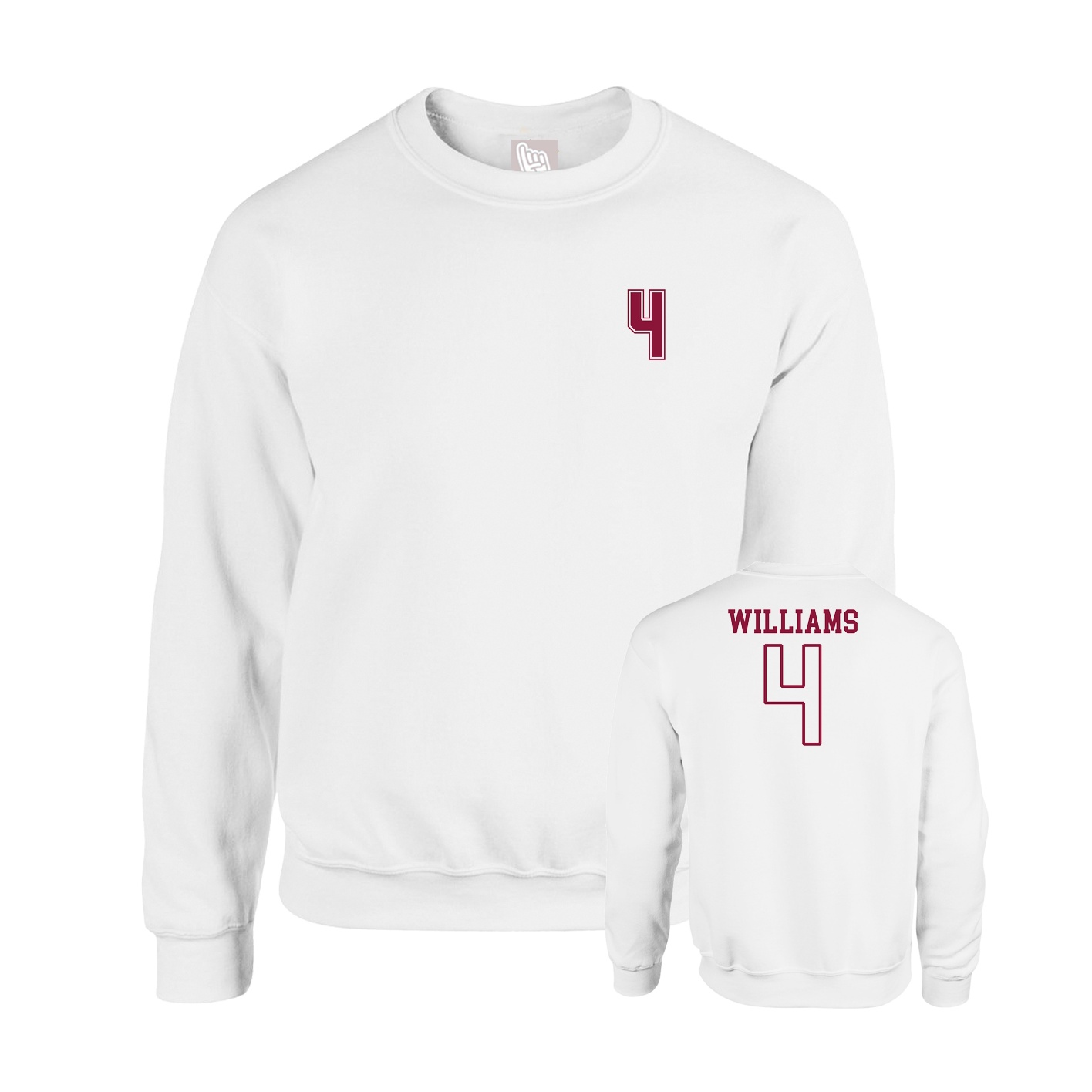 Fleece Crew — Chest Back in White
