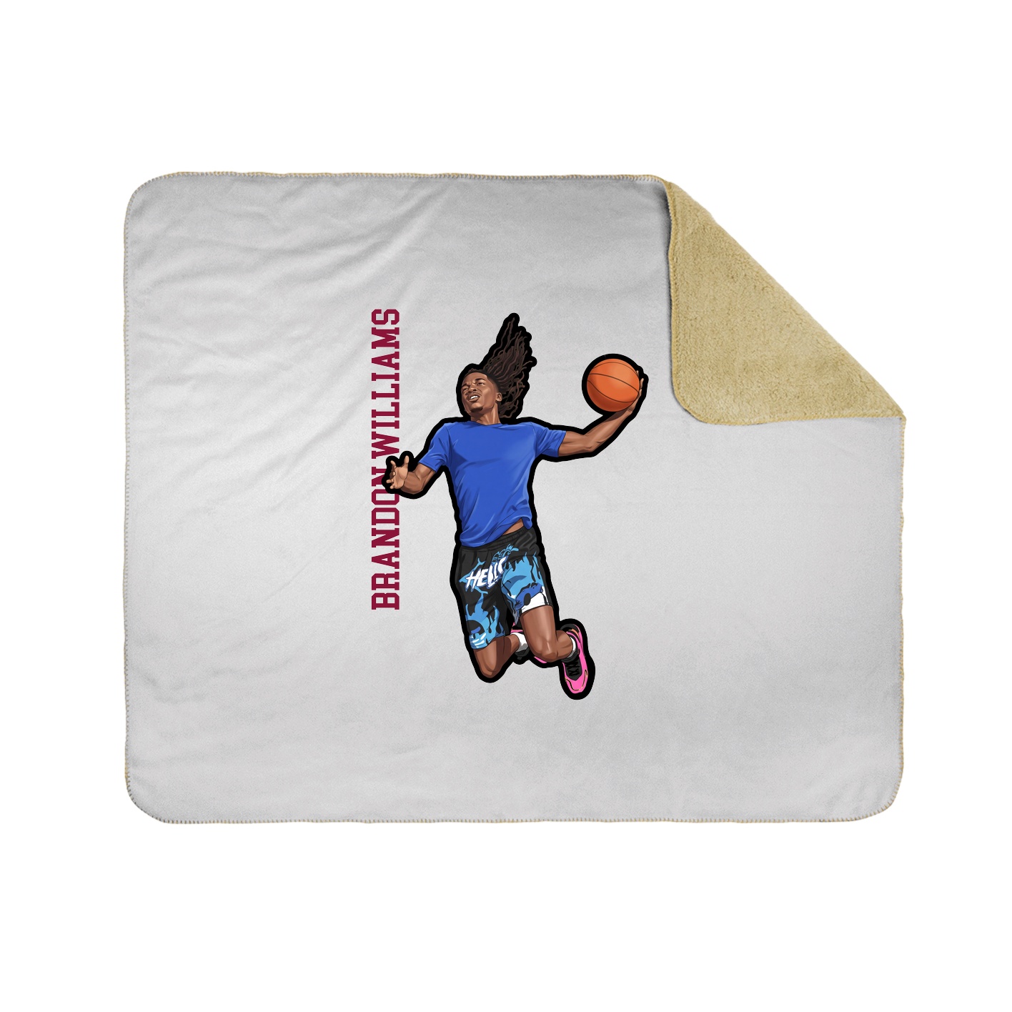 Throw Blanket — Name Vertical in White