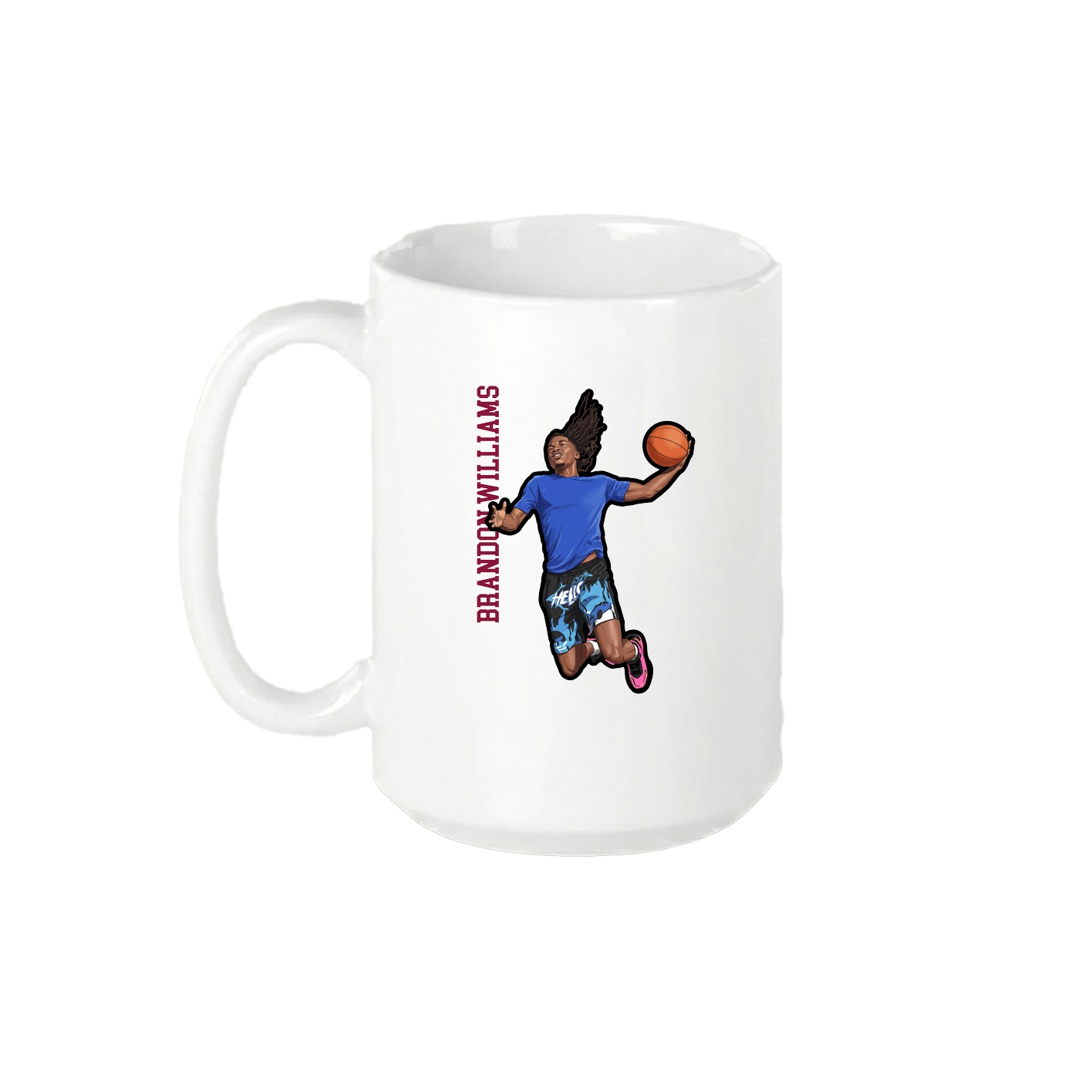 15oz Coffee Mug — Name Vertical in White