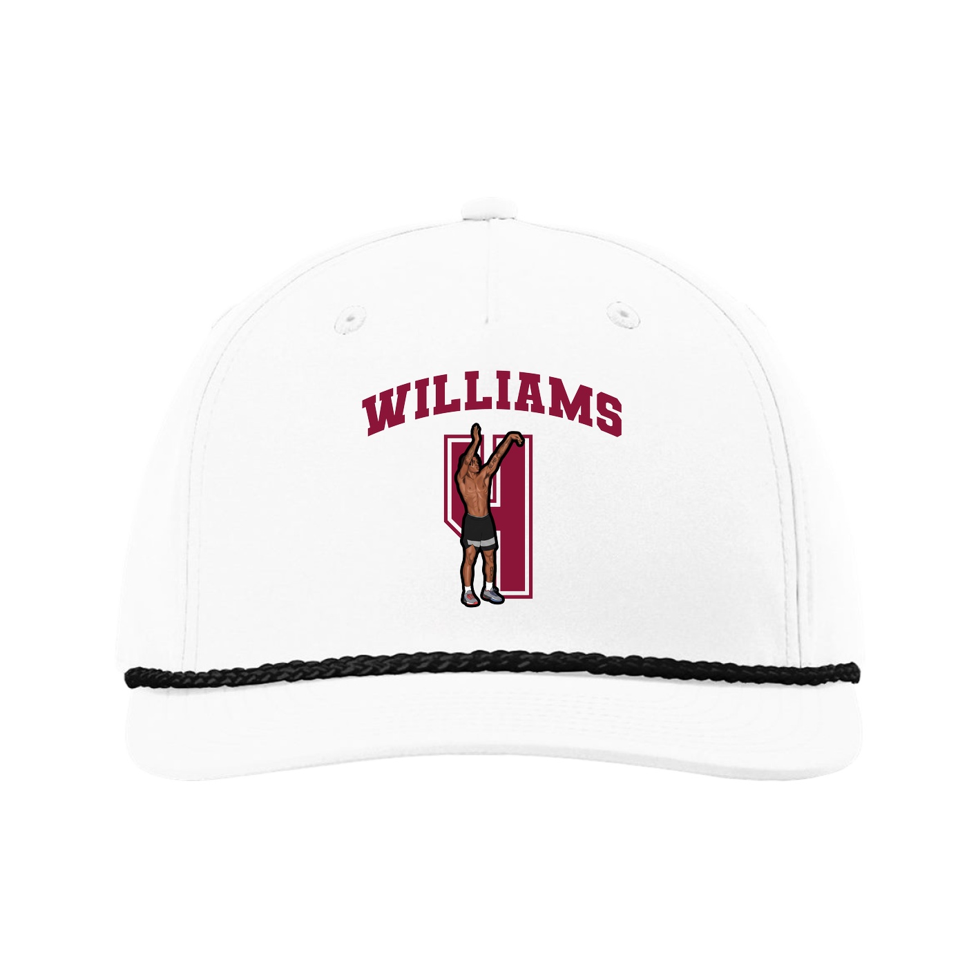 Five-Panel Classic Rope Cap — Number in White