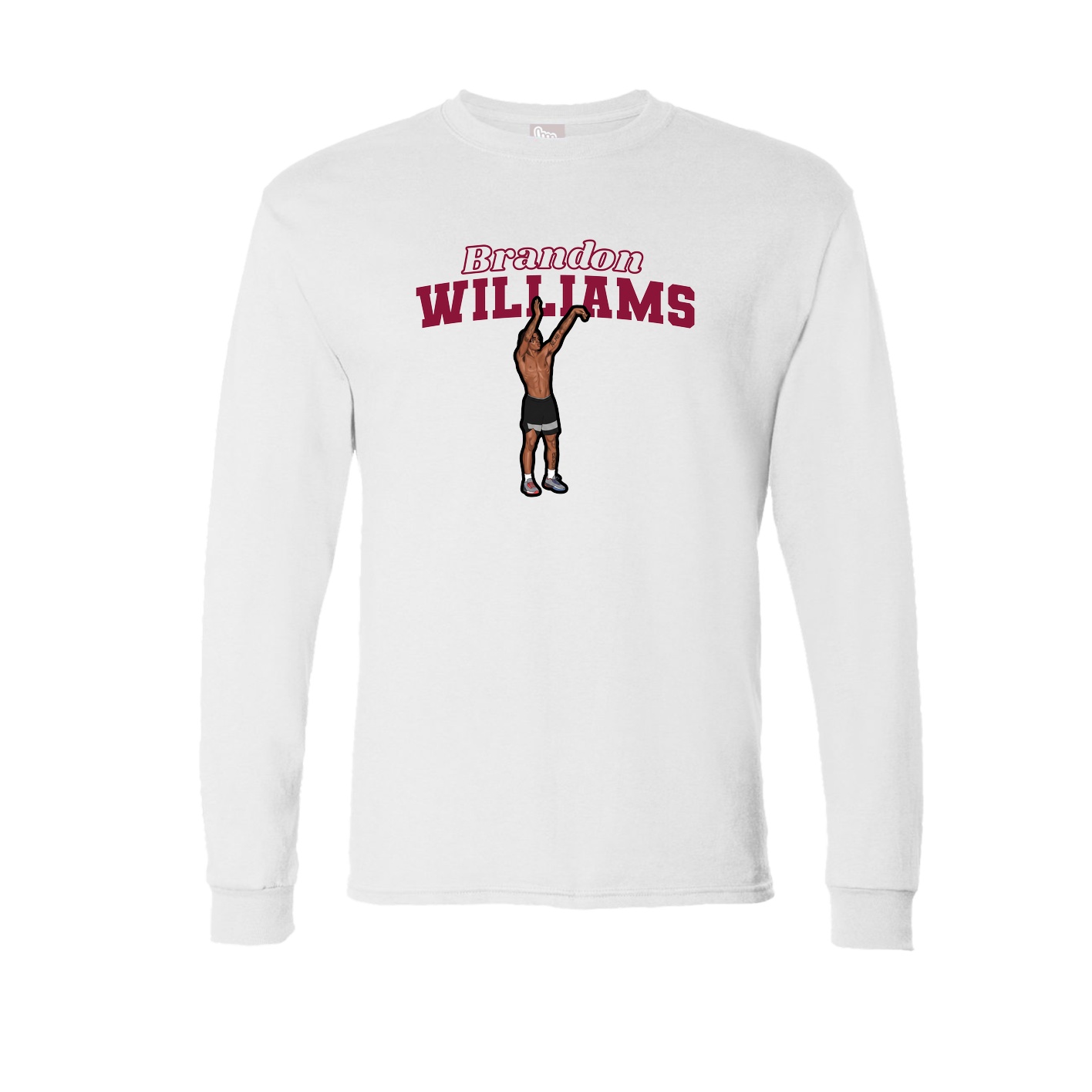 Long Sleeve Tee — Name Arch in White