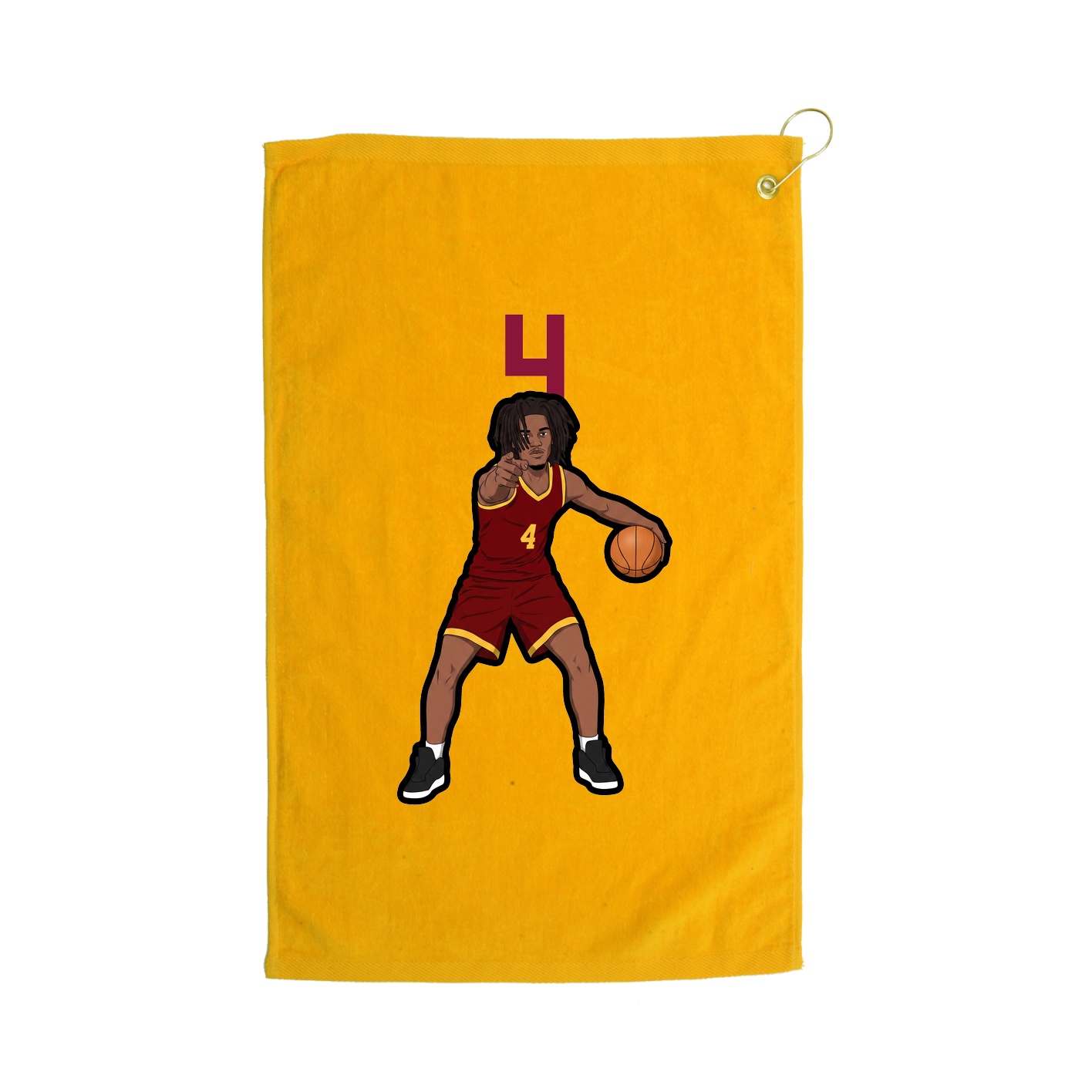 Golf Towel — Number Top in Gold