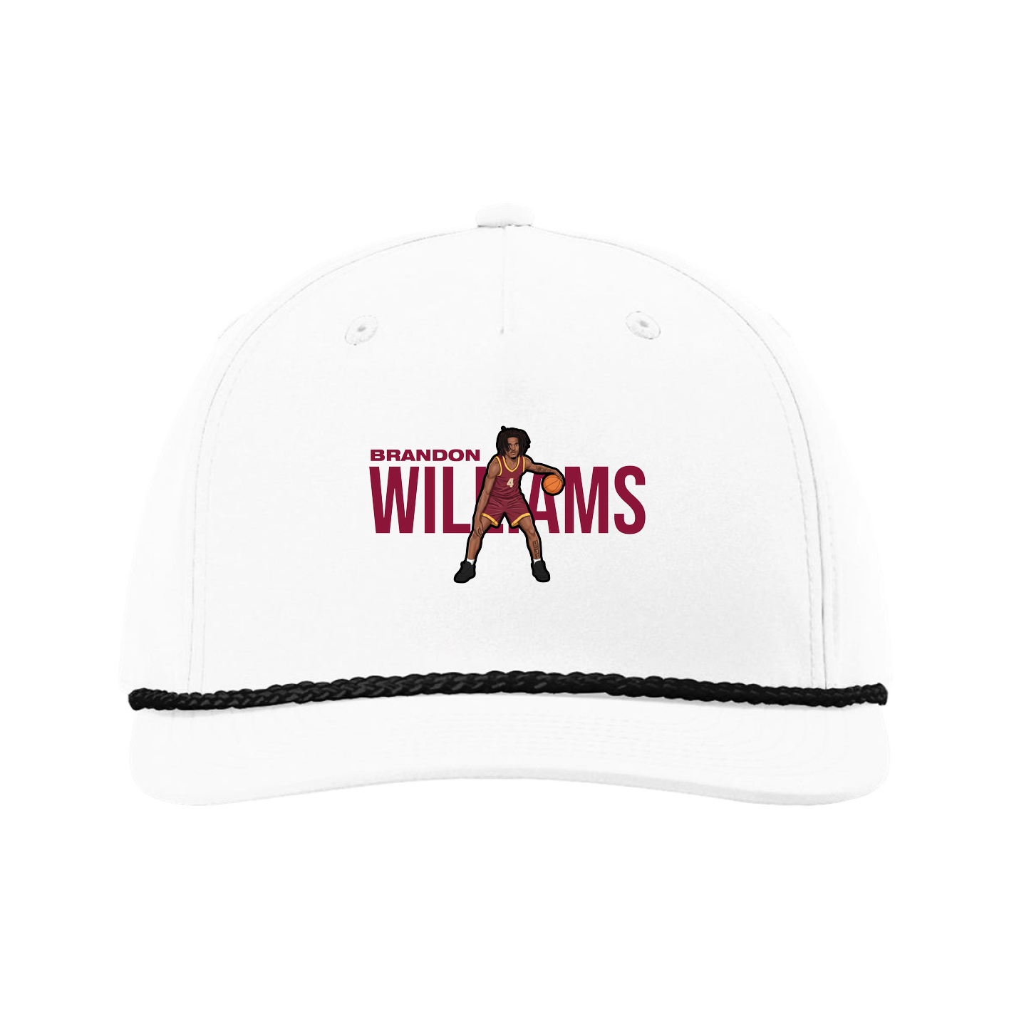 Five-Panel Classic Rope Cap — Player Name in White