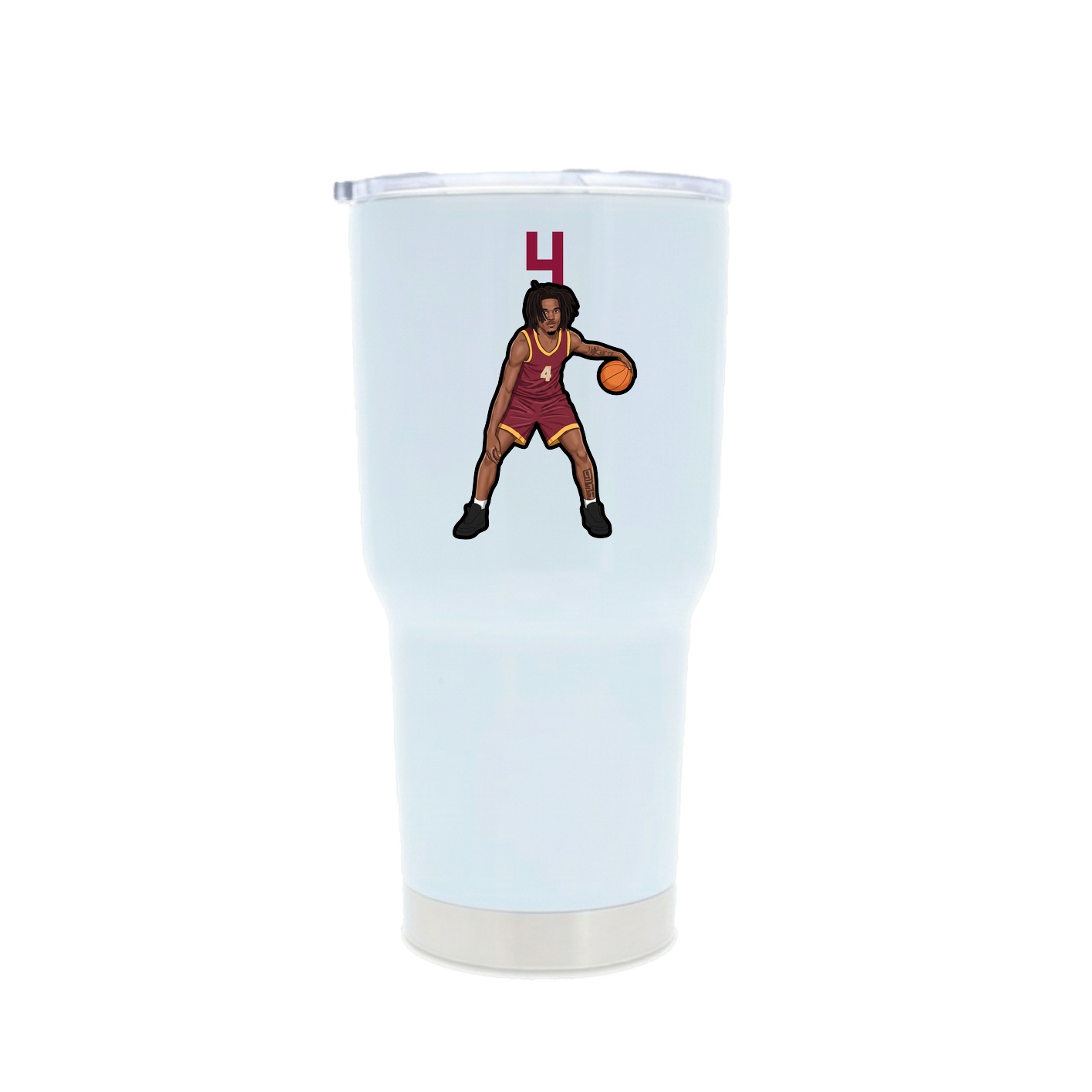 30oz Stainless Steel Tumbler — Number Top in White