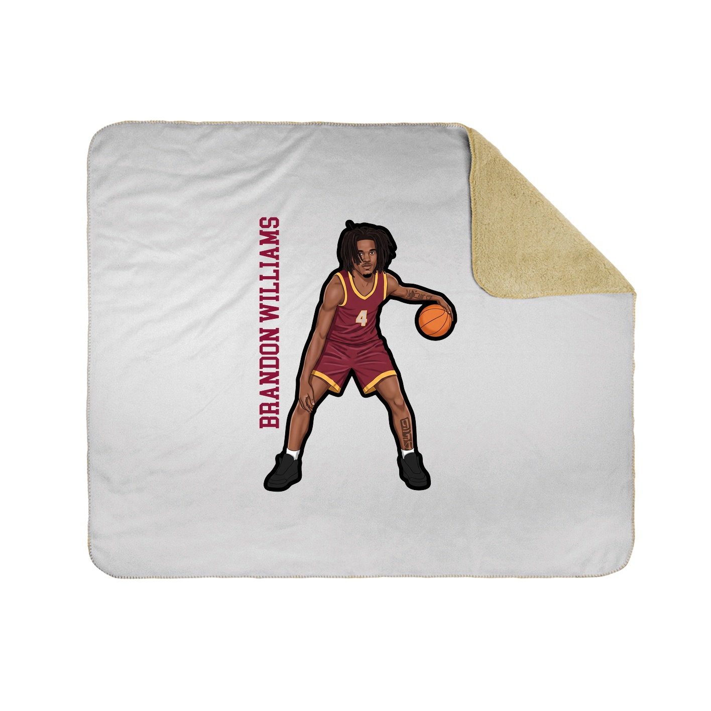 Throw Blanket — Name Vertical in White