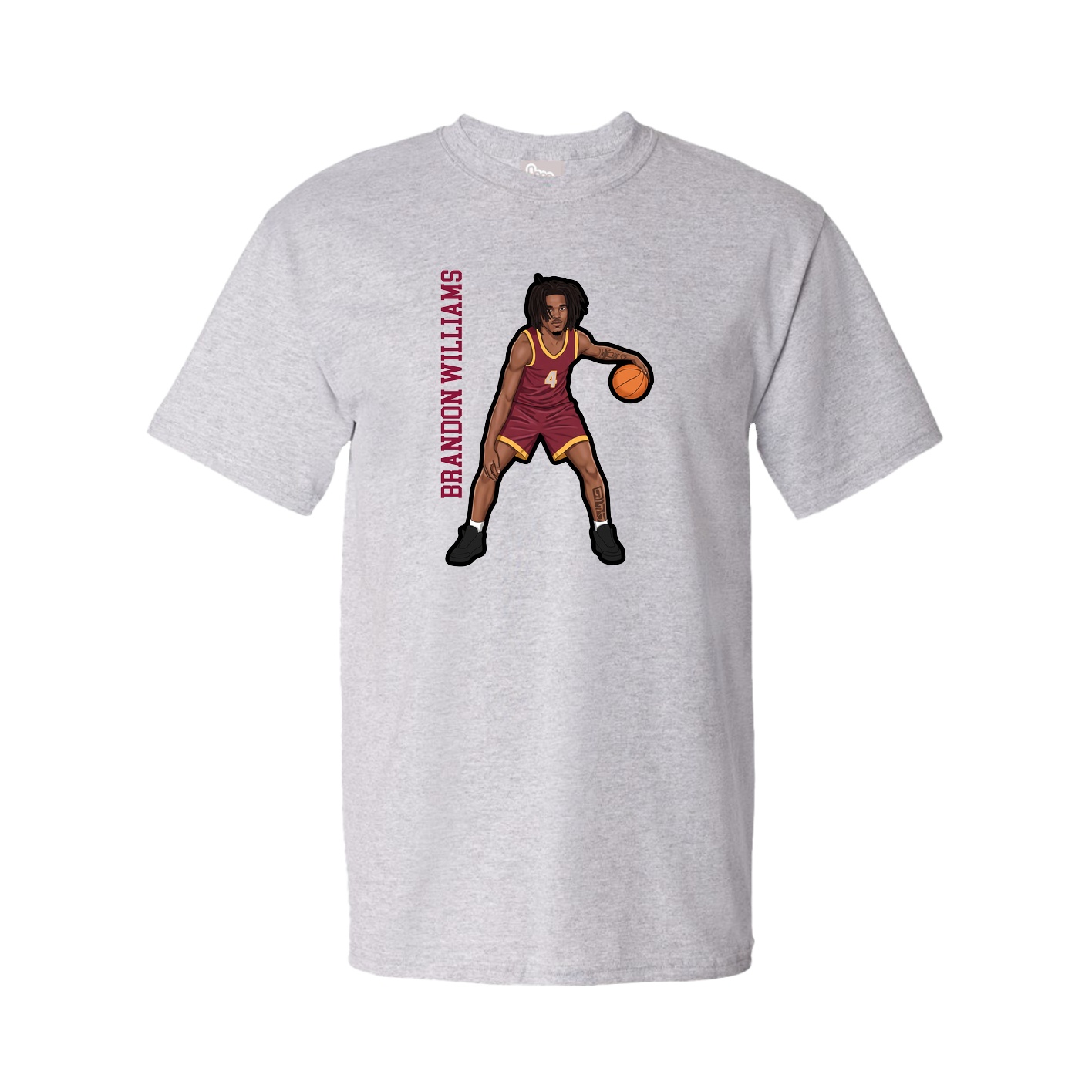 Tee — Name Vertical in Grey
