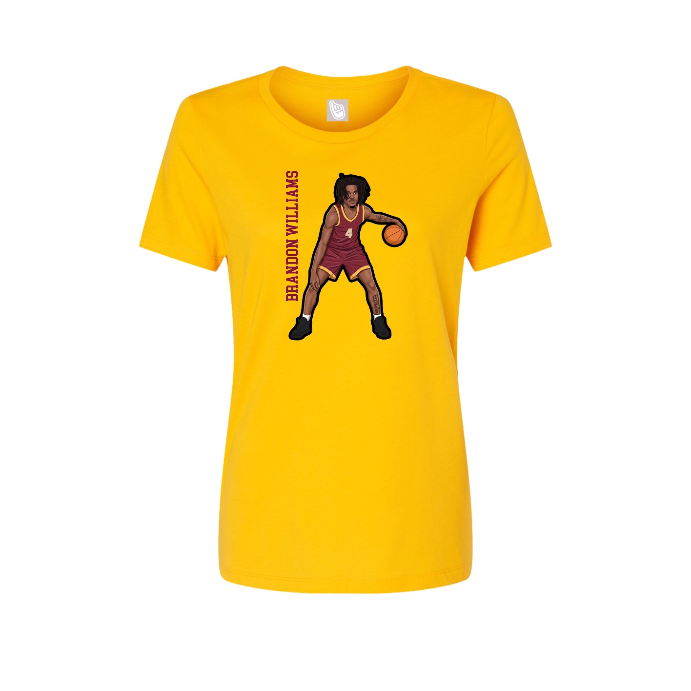 Womens Tee — Name Vertical in Gold