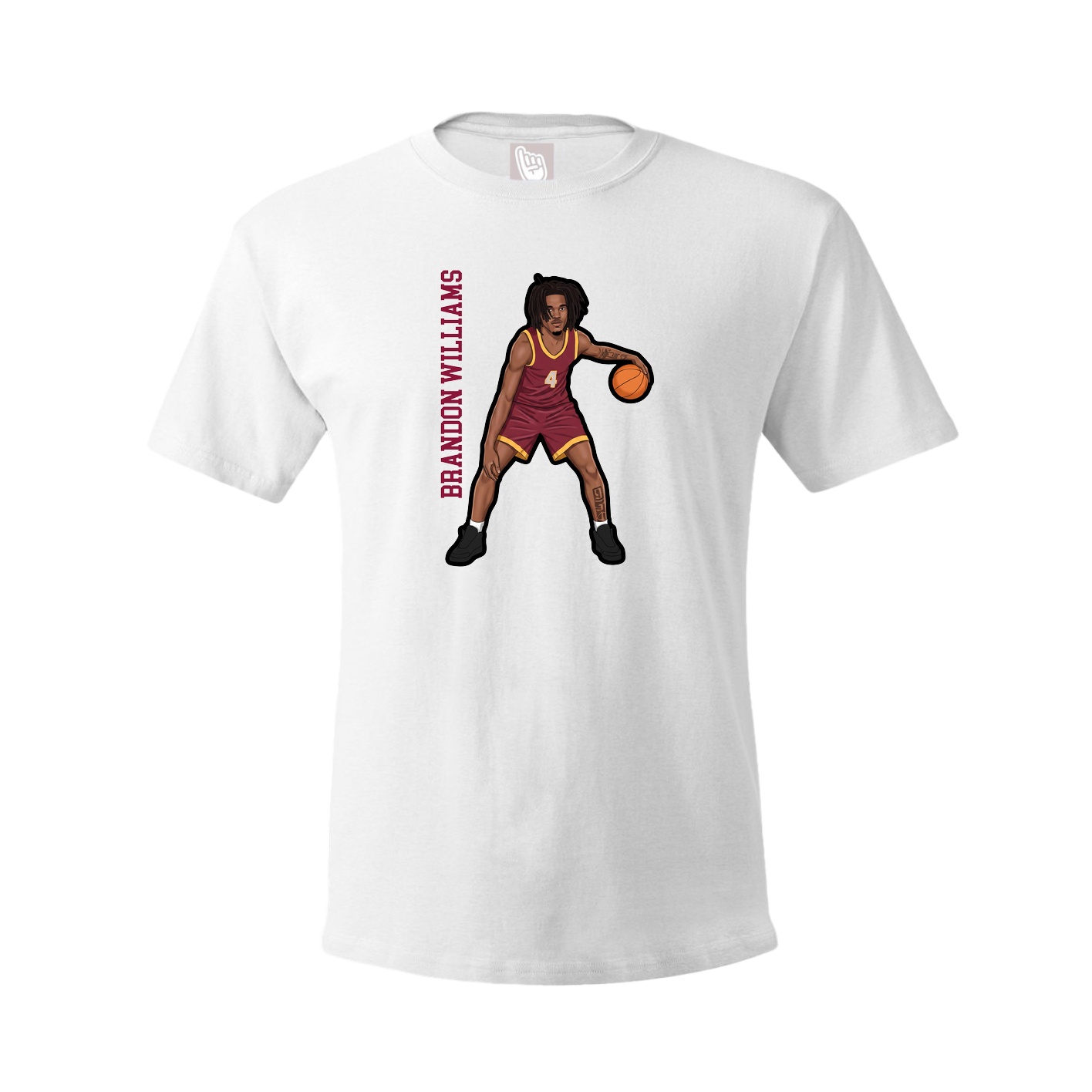 Youth Tee — Name Vertical in White