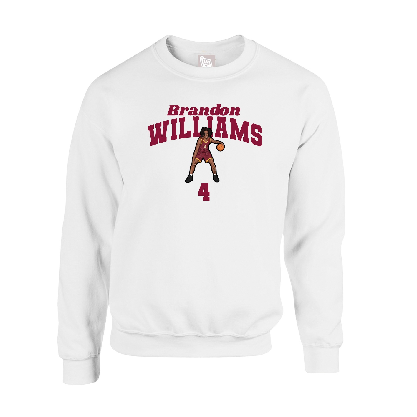 Fleece Crew — Signature Arch in White