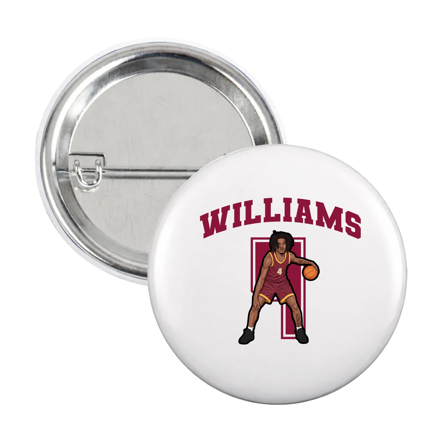 Game Day Button — Number in White