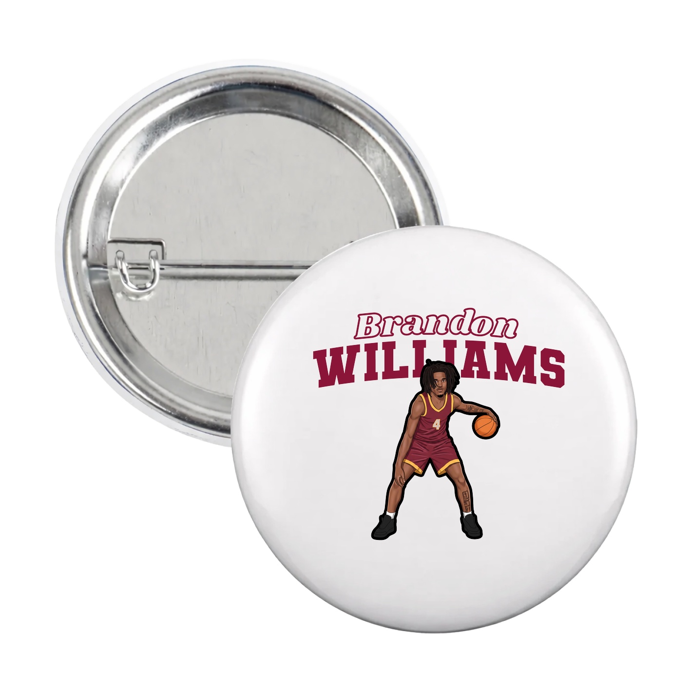 Game Day Button — Name Arch in White