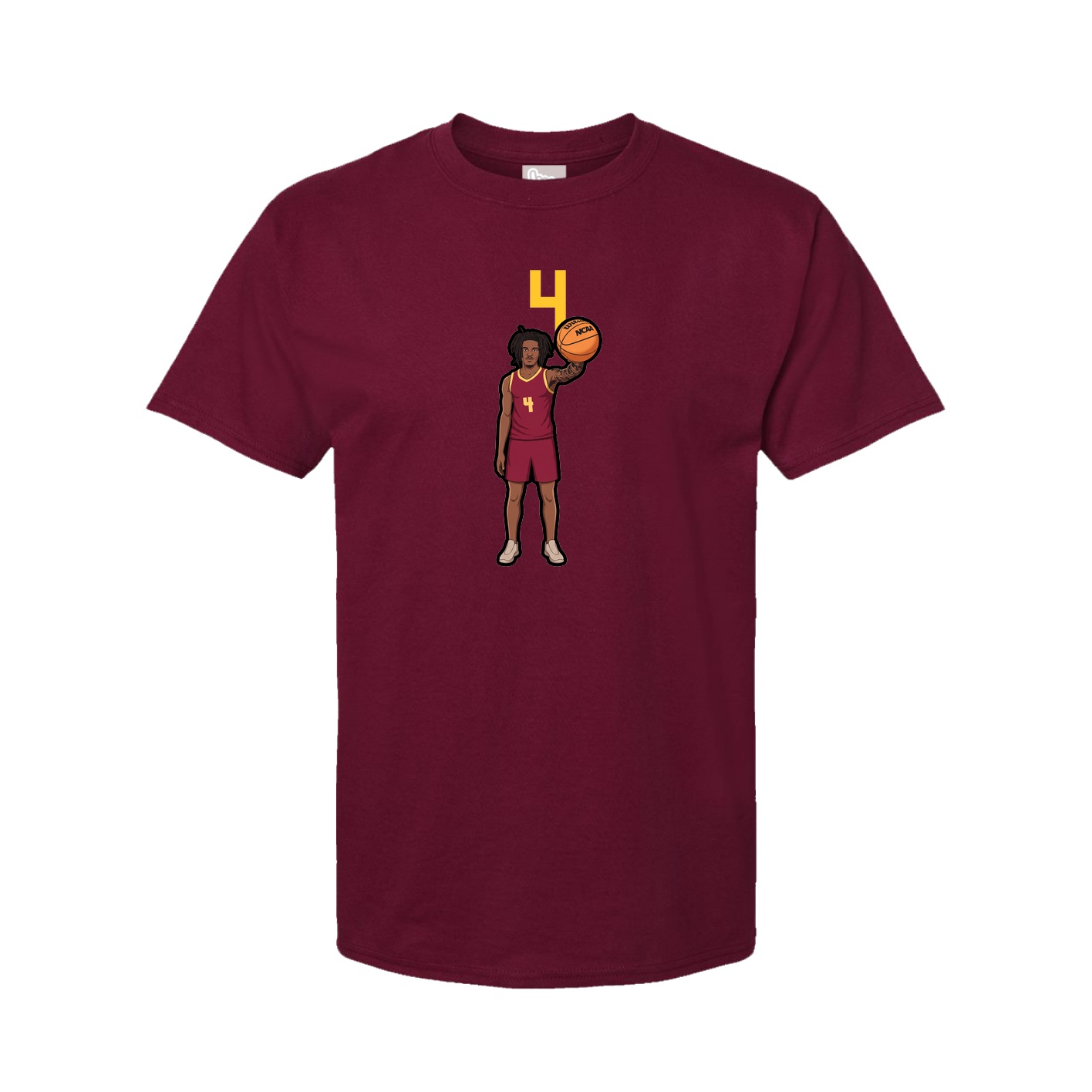 Youth Tee — Number Top in Cardinal