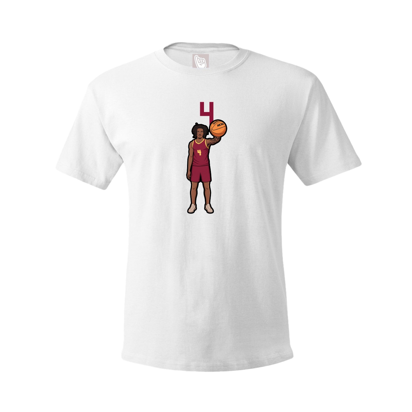Youth Tee — Number Top in White