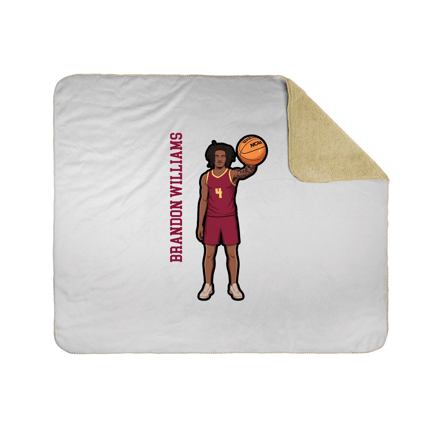 Throw Blanket — Name Vertical in White
