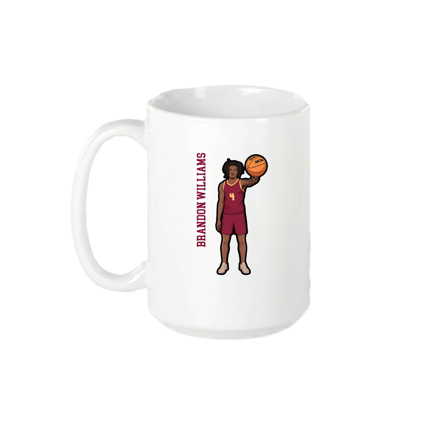 15oz Coffee Mug — Name Vertical in White