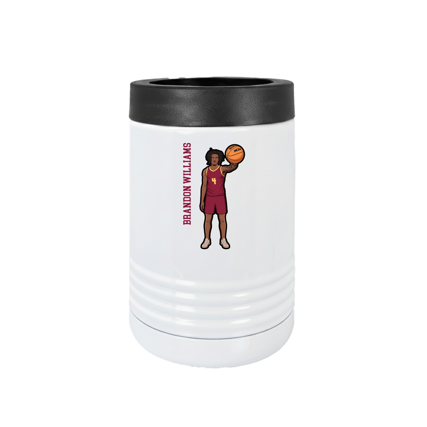 Beverage Holder — Name Vertical in White