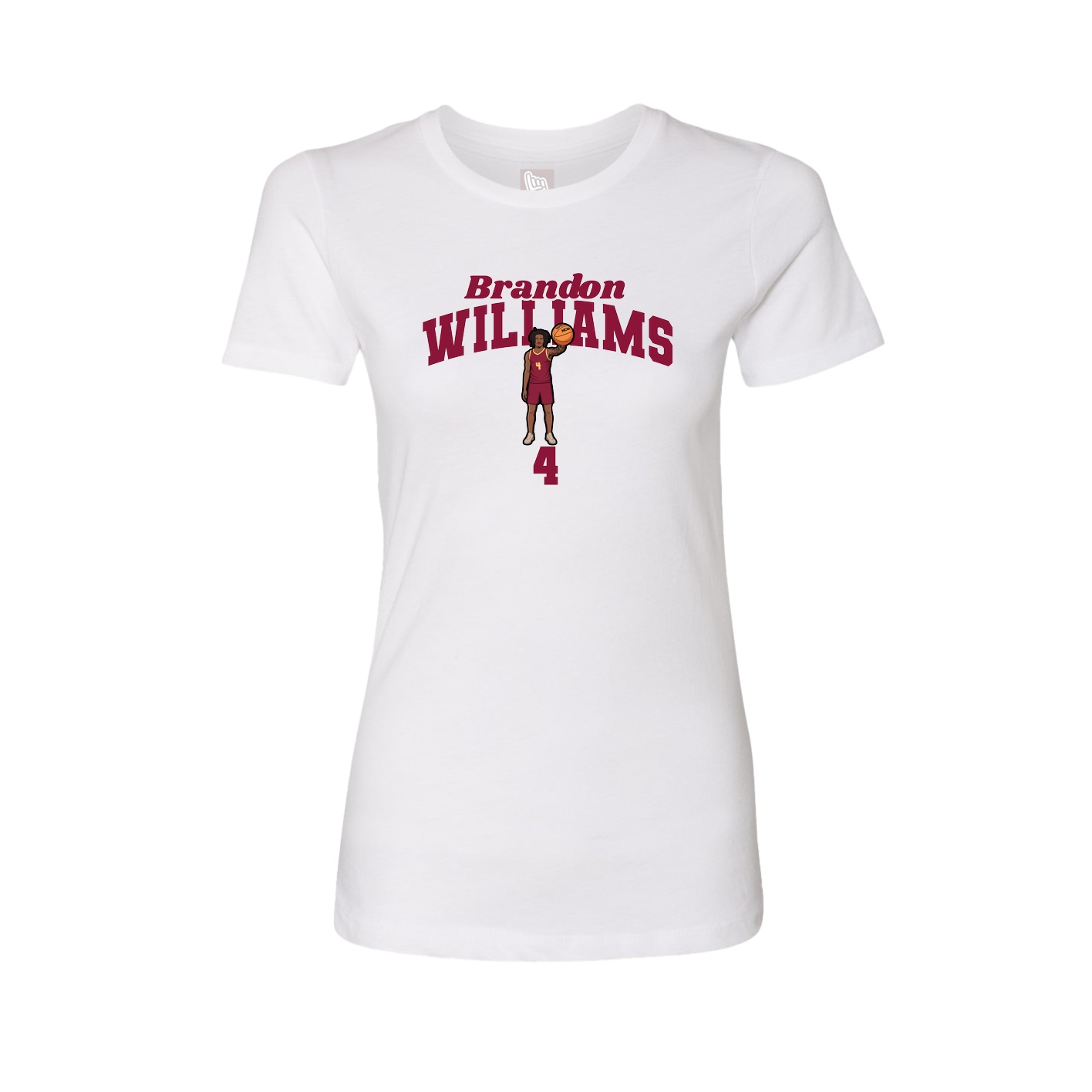 Fitted Women's Tee — Signature Arch in White