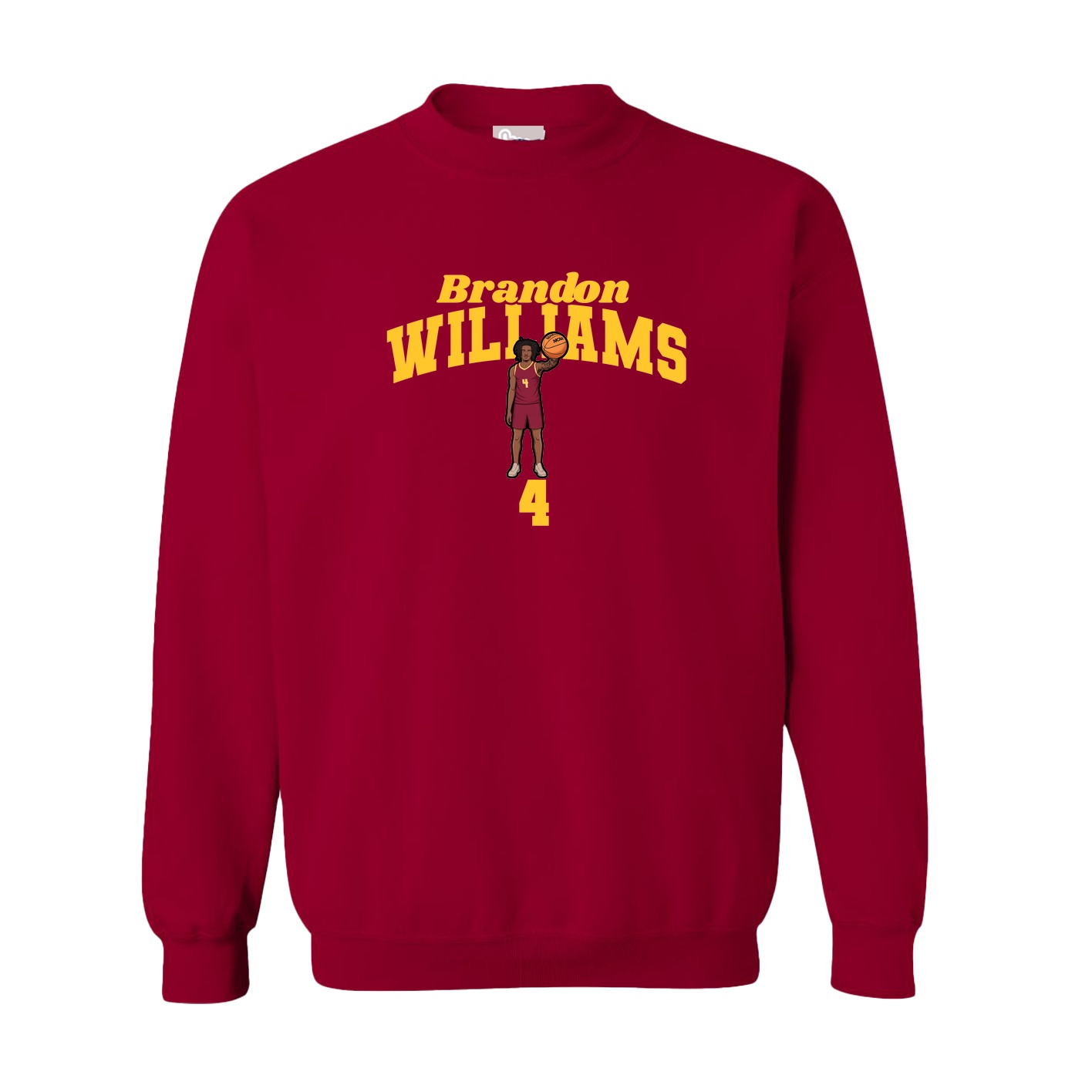 Fleece Crew — Signature Arch in Cardinal